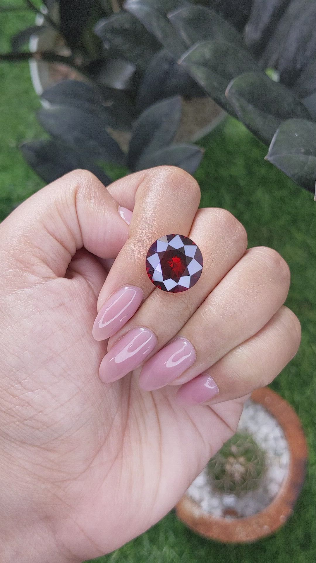 11.48 Ct. Red Garnet from Ceylon (Sri Lanka) Size Video