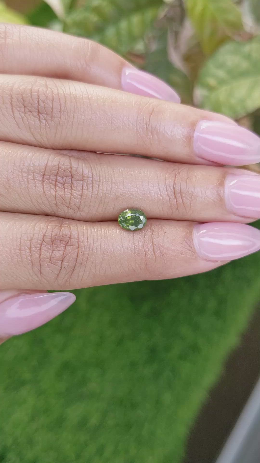 1.16 Ct. Yellowish Green Zircon from Ceylon (Sri Lanka) Size Video