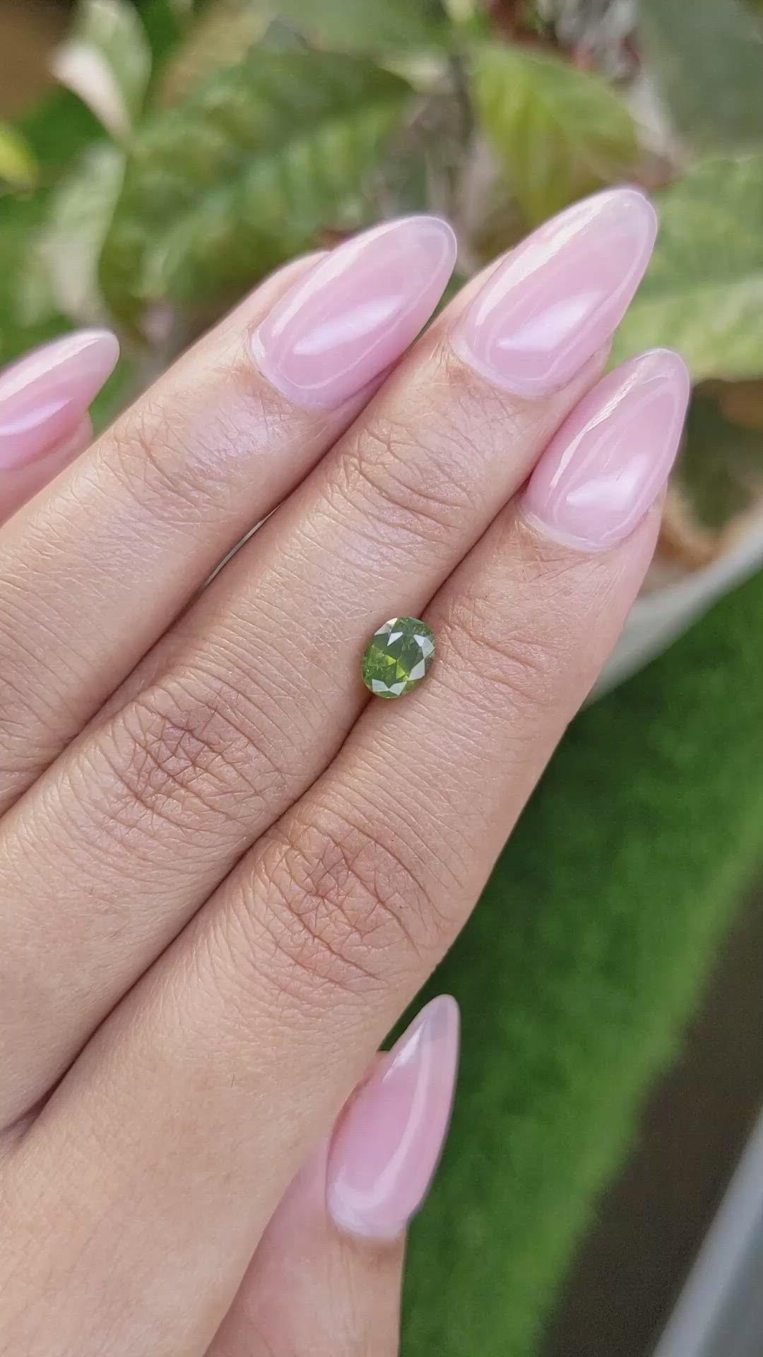 1.16 Ct. Yellowish Green Zircon from Ceylon (Sri Lanka) Size Video