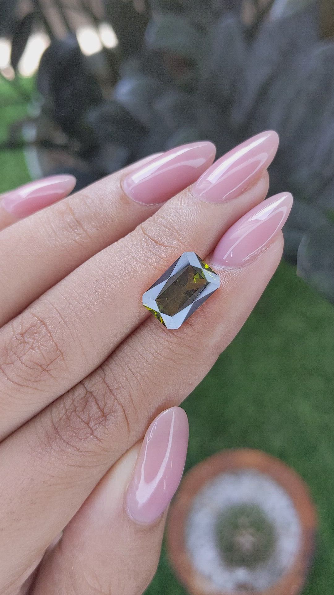 3.82 Ct. Yellowish Green Tourmaline from Ceylon (Sri Lanka) Size Video