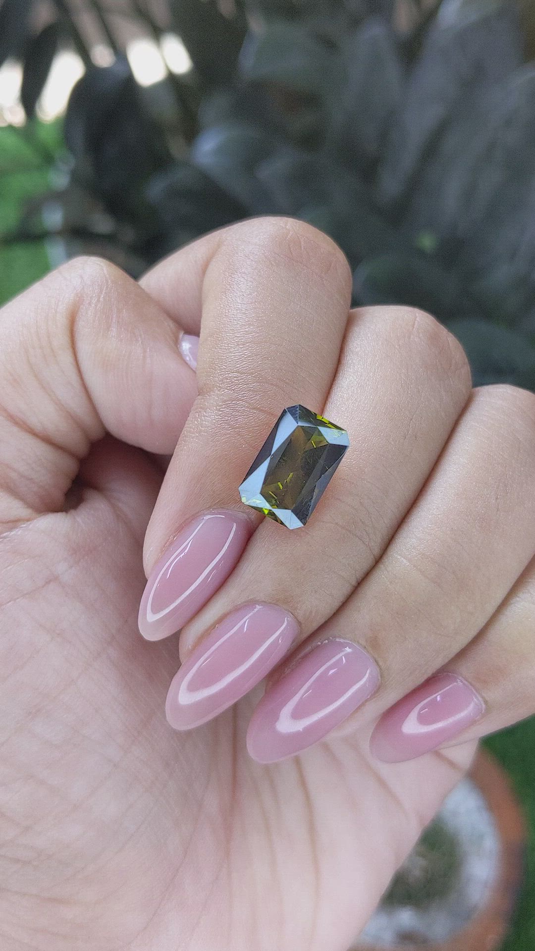 3.82 Ct. Yellowish Green Tourmaline from Ceylon (Sri Lanka) Size Video