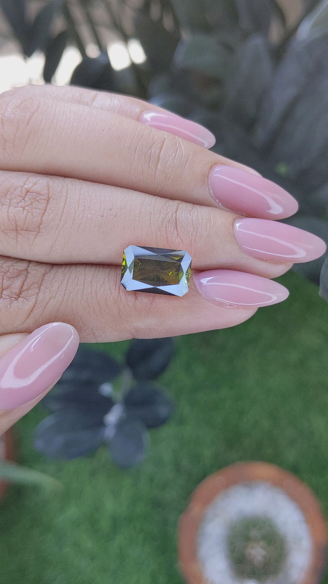 3.82 Ct. Yellowish Green Tourmaline from Ceylon (Sri Lanka) Size Video