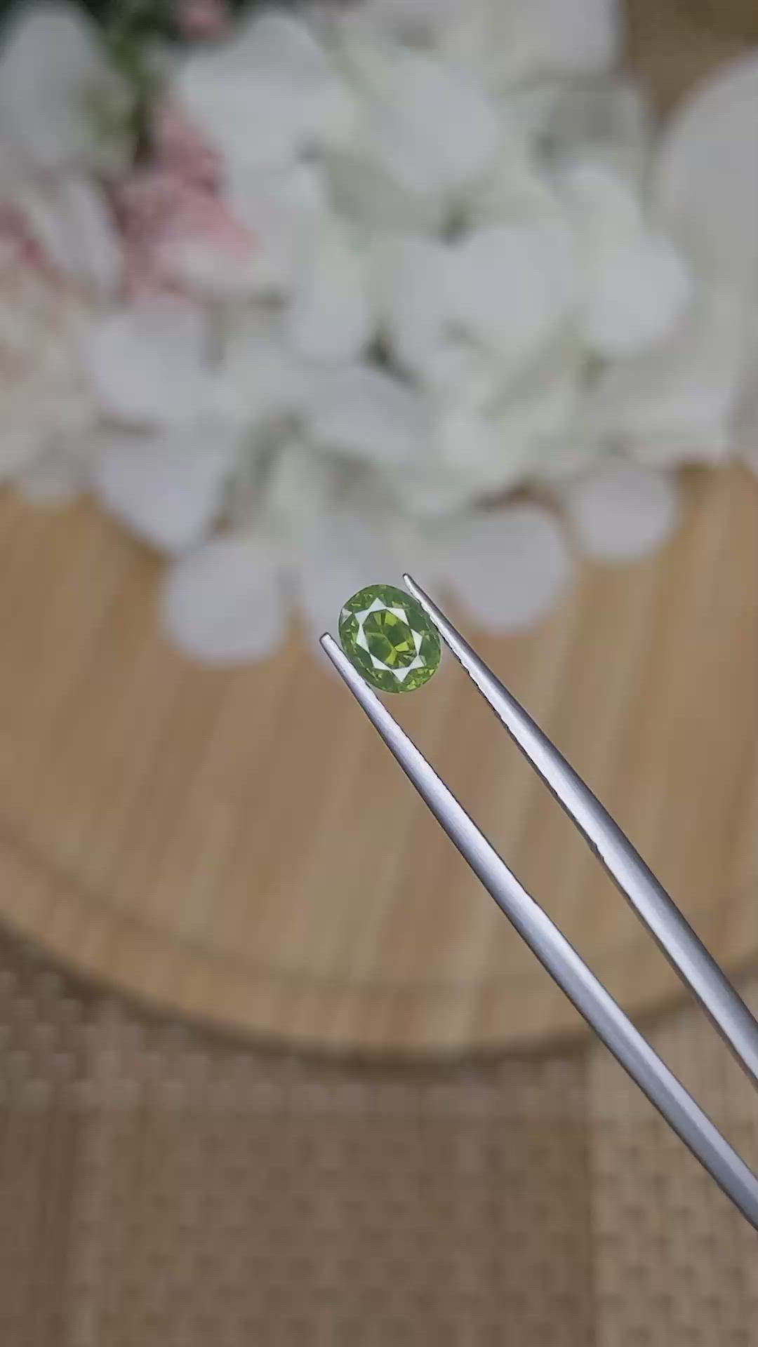 1.17 Ct. Yellowish Green Zircon from Ceylon (Sri Lanka) Size Video
