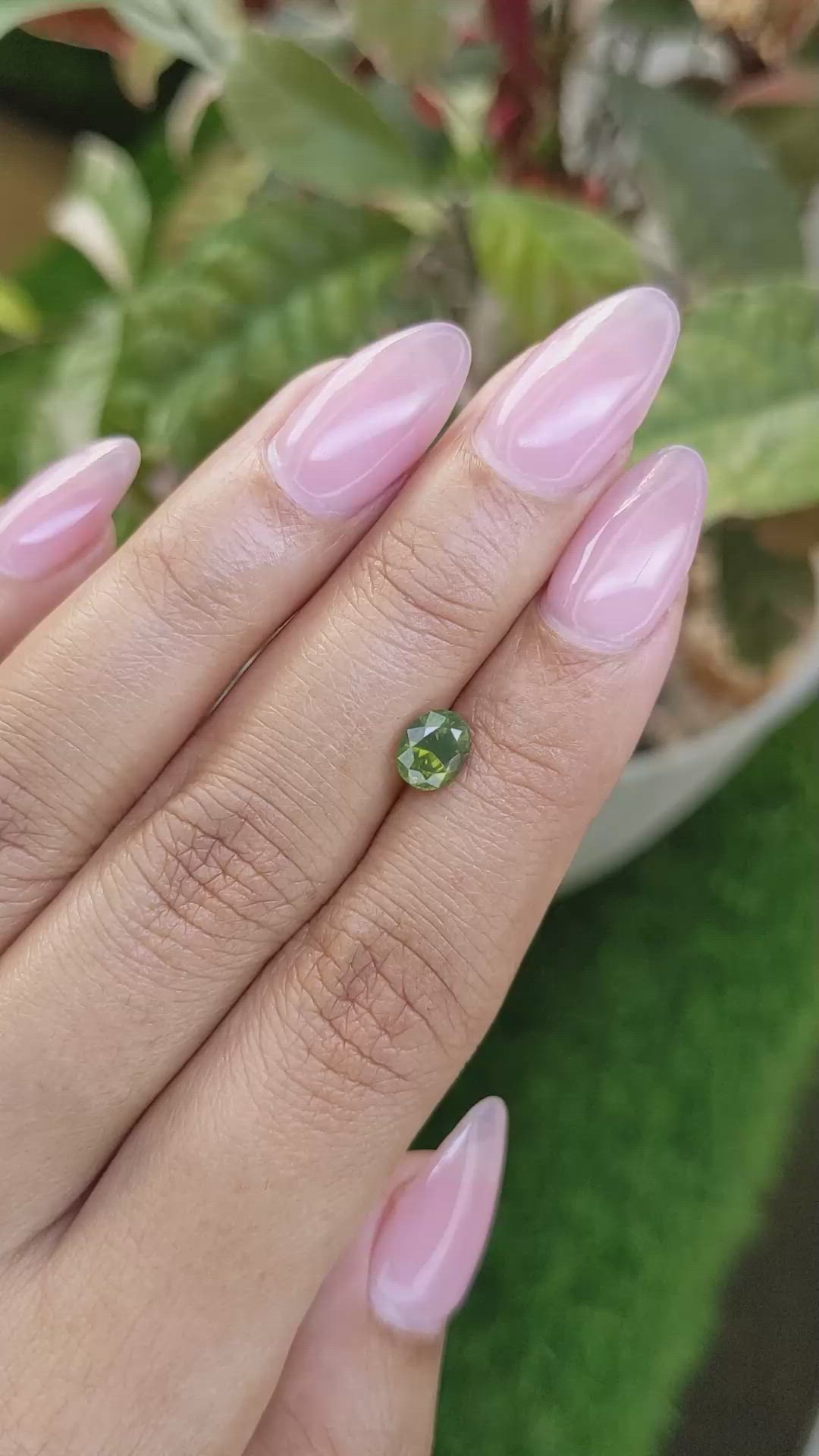 1.17 Ct. Yellowish Green Zircon from Ceylon (Sri Lanka) Size Video