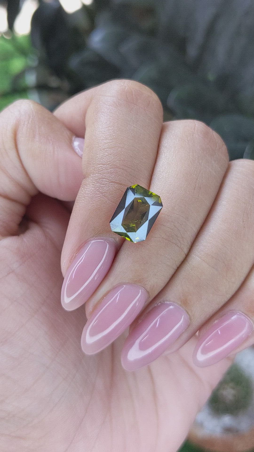 3.22 Ct. Brownish Green Tourmaline from Ceylon (Sri Lanka) Size Video