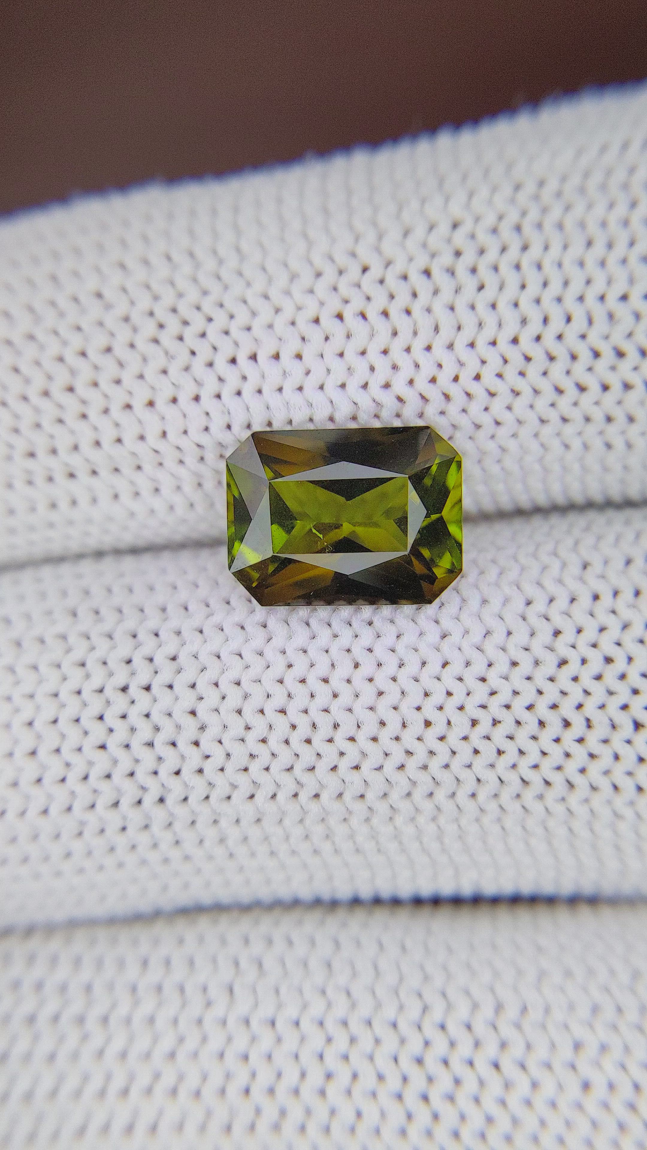 3.22 Ct. Brownish Green Tourmaline from Ceylon (Sri Lanka) Size Video