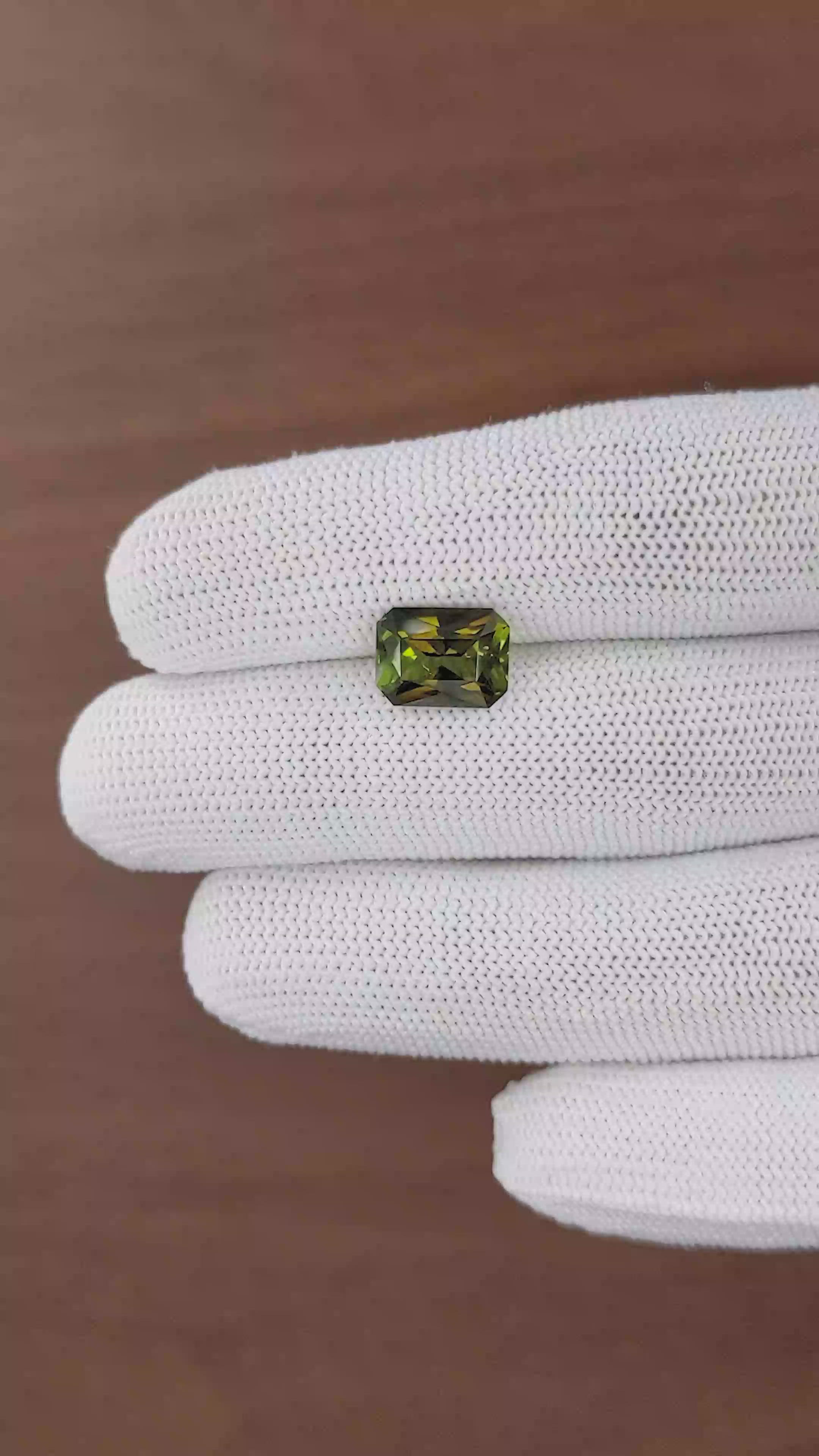 3.22 Ct. Brownish Green Tourmaline from Ceylon (Sri Lanka) Size Video