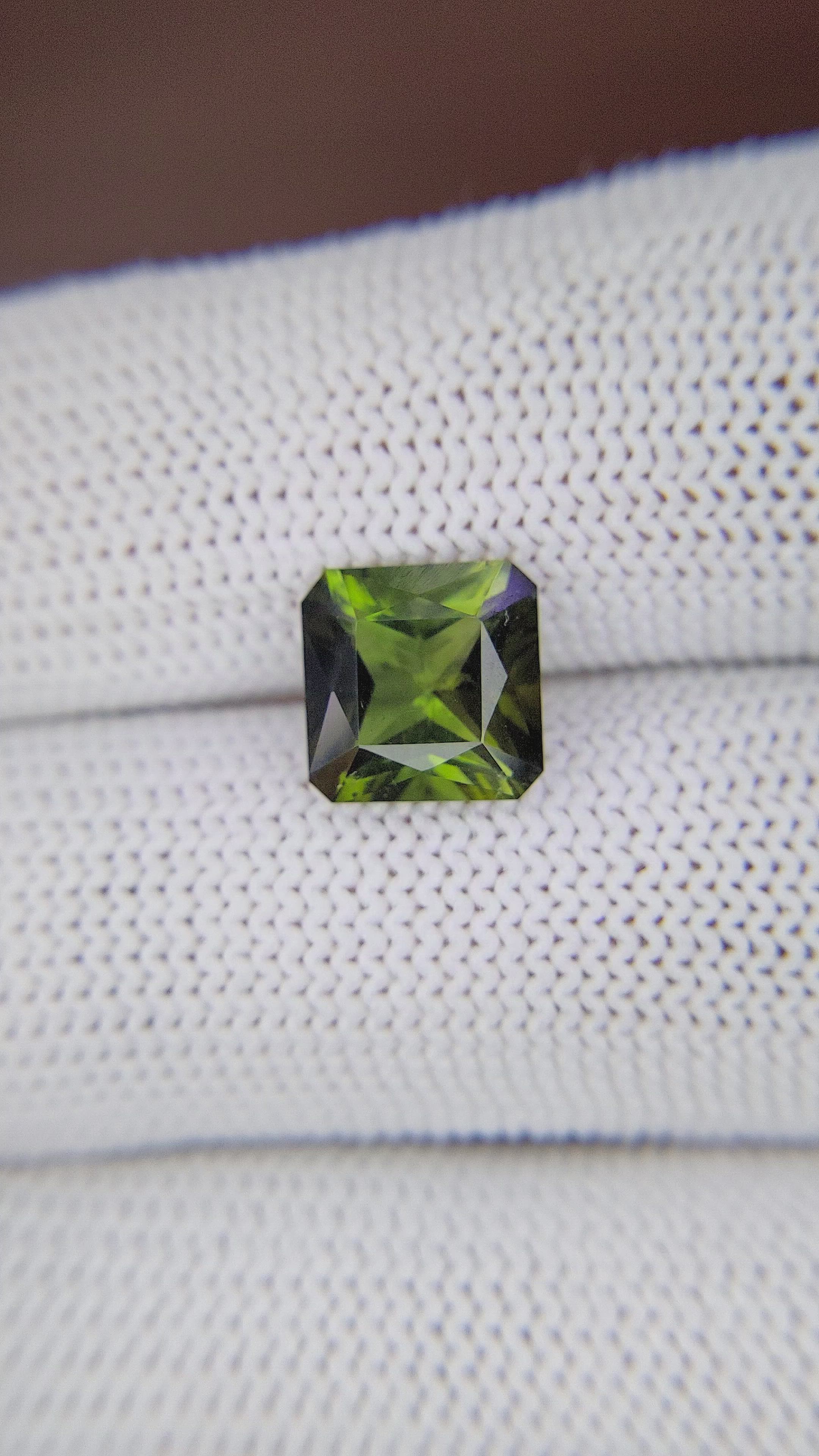 2.92 Ct. Yellowish Green Tourmaline from Ceylon (Sri Lanka) Size Video