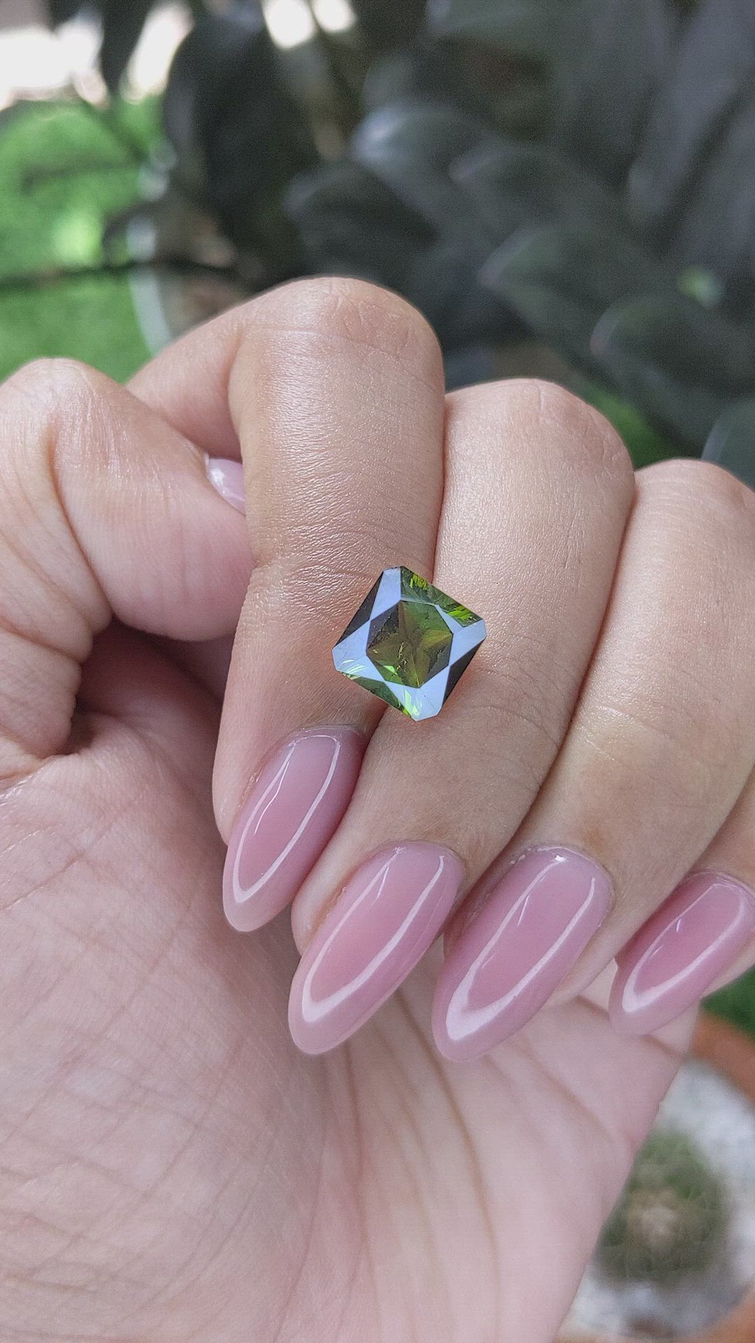 2.92 Ct. Yellowish Green Tourmaline from Ceylon (Sri Lanka) Size Video