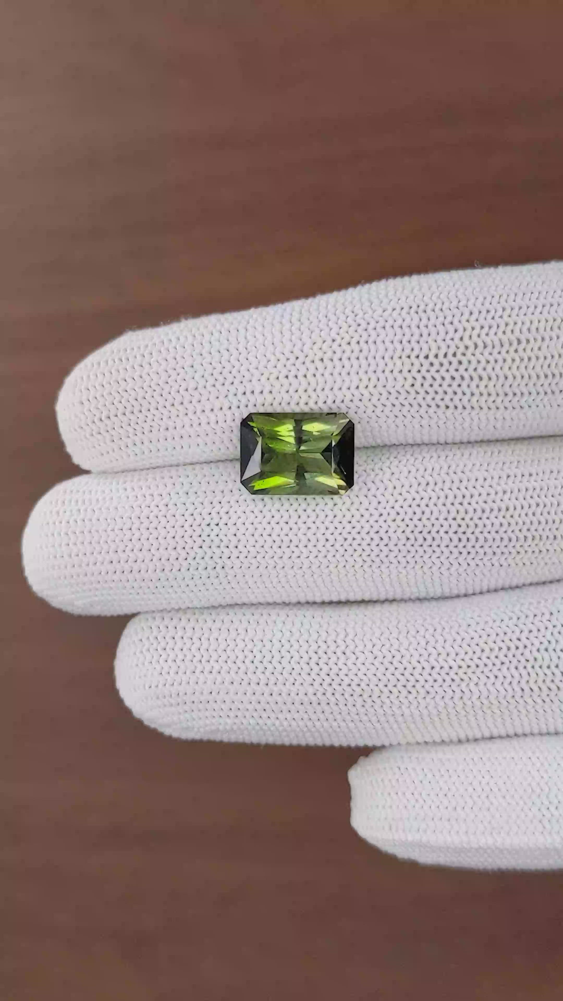 5.38 Ct. Yellowish Green Tourmaline from Ceylon (Sri Lanka) Size Video