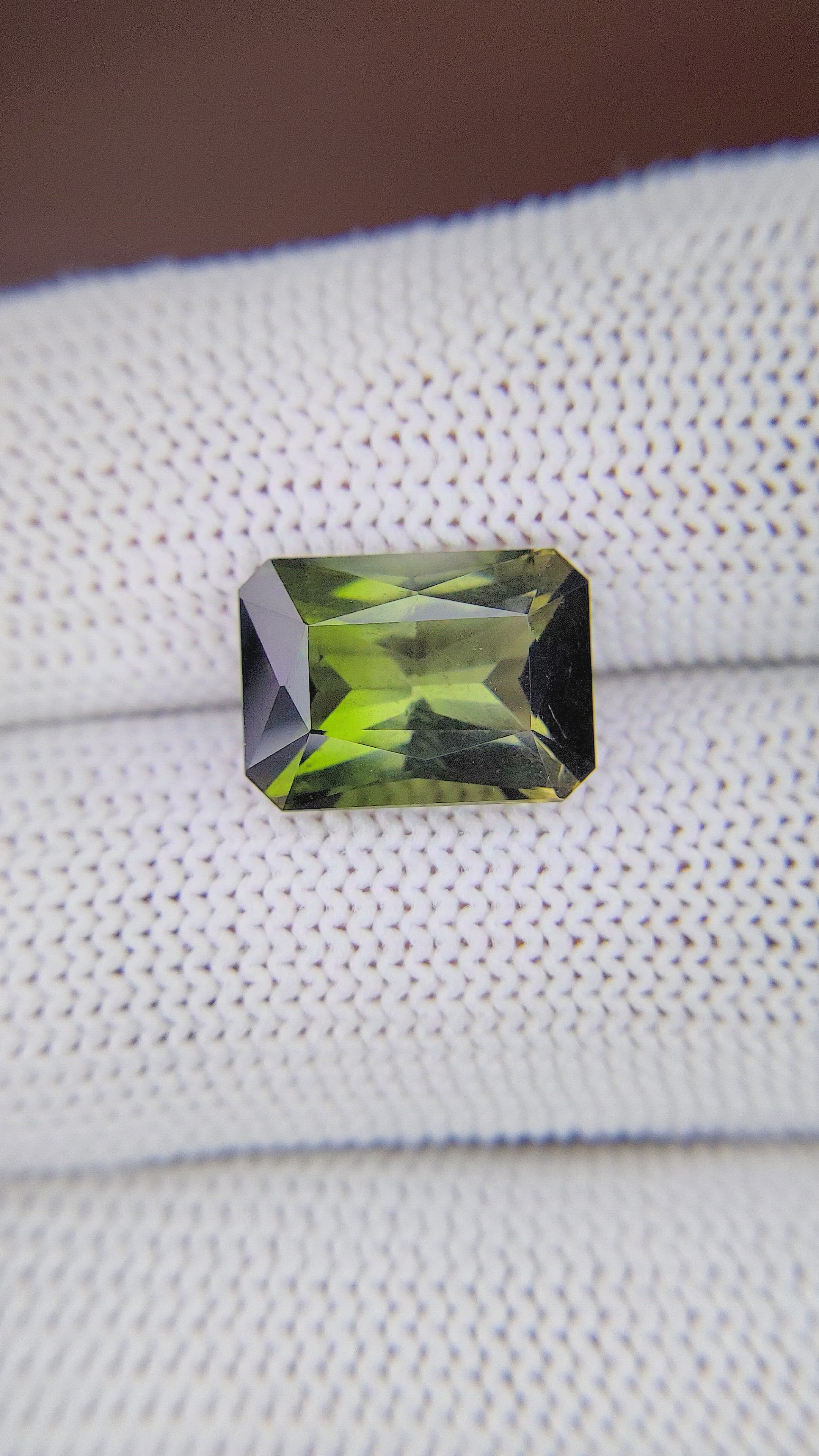5.38 Ct. Yellowish Green Tourmaline from Ceylon (Sri Lanka) Size Video