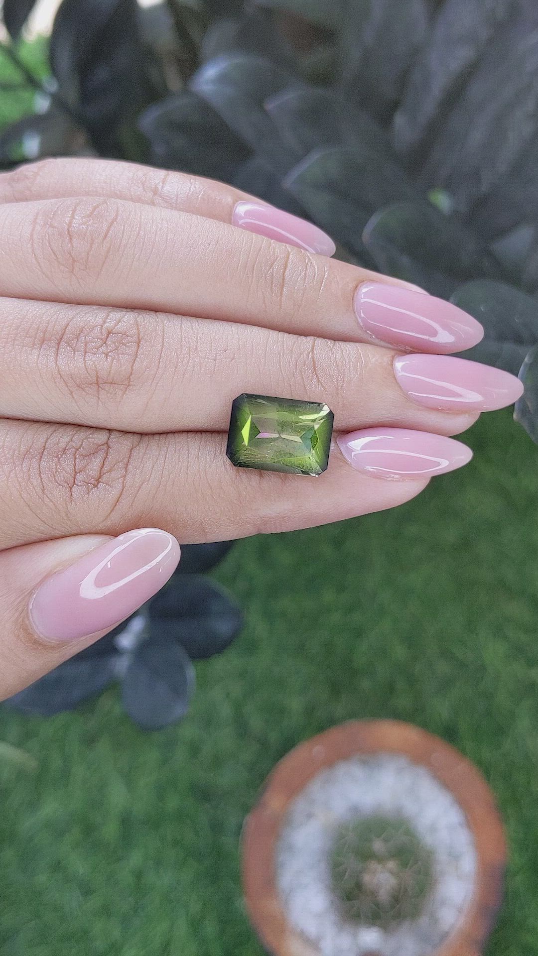 5.38 Ct. Yellowish Green Tourmaline from Ceylon (Sri Lanka) Size Video