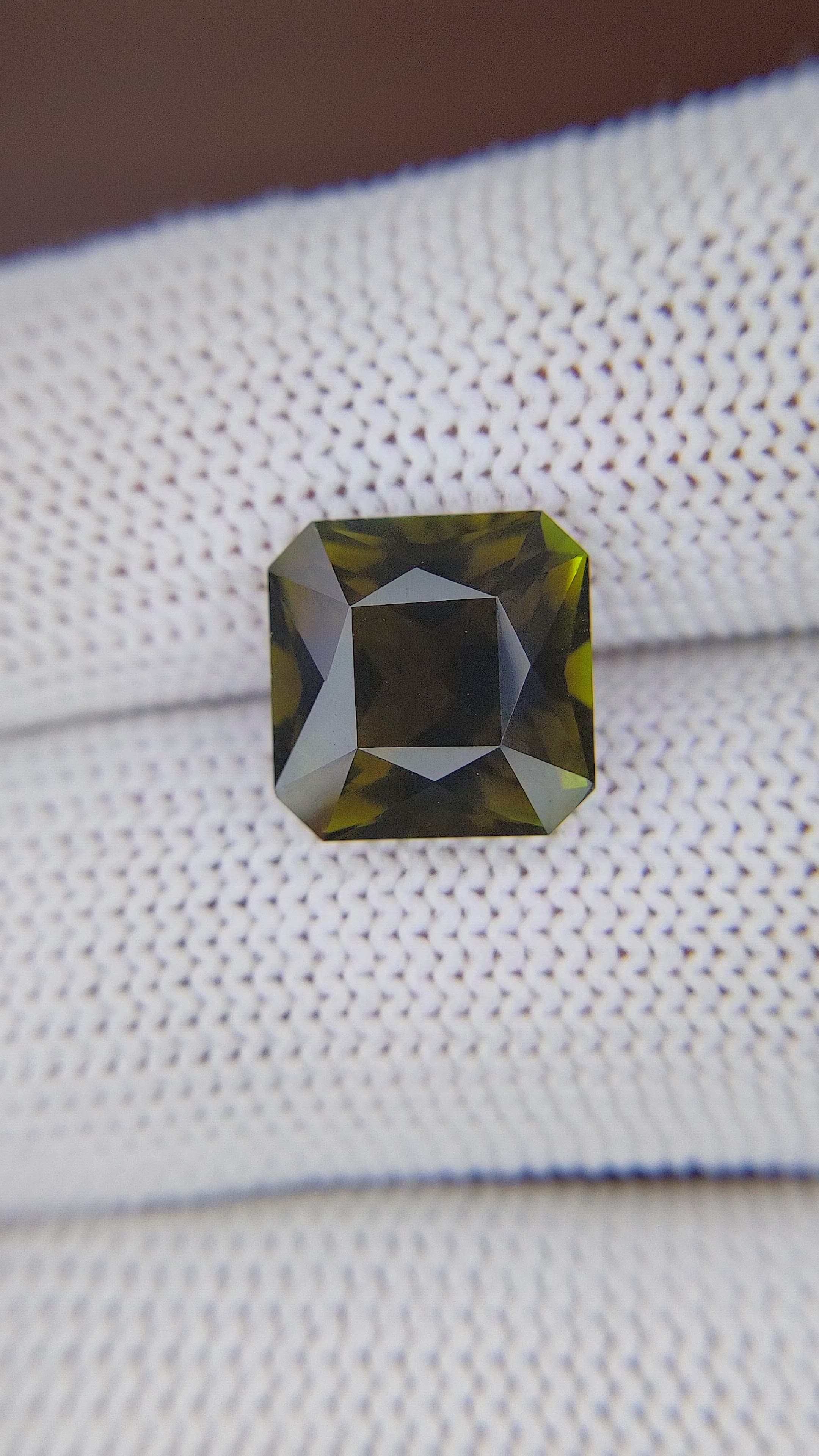 4.76 Ct. Yellowish Green Tourmaline from Ceylon (Sri Lanka) Size Video