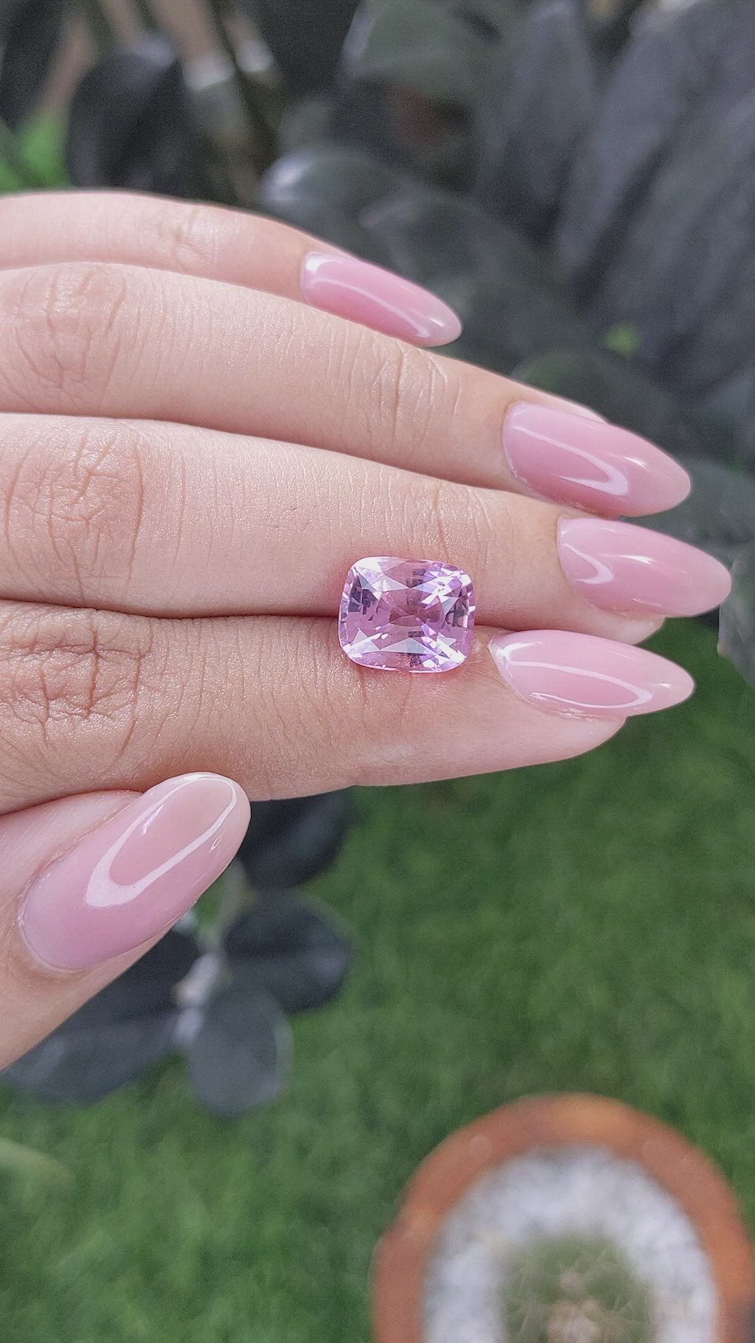 4.01 Ct. Purplish Pink Tourmaline from Republic of Congo Size Video