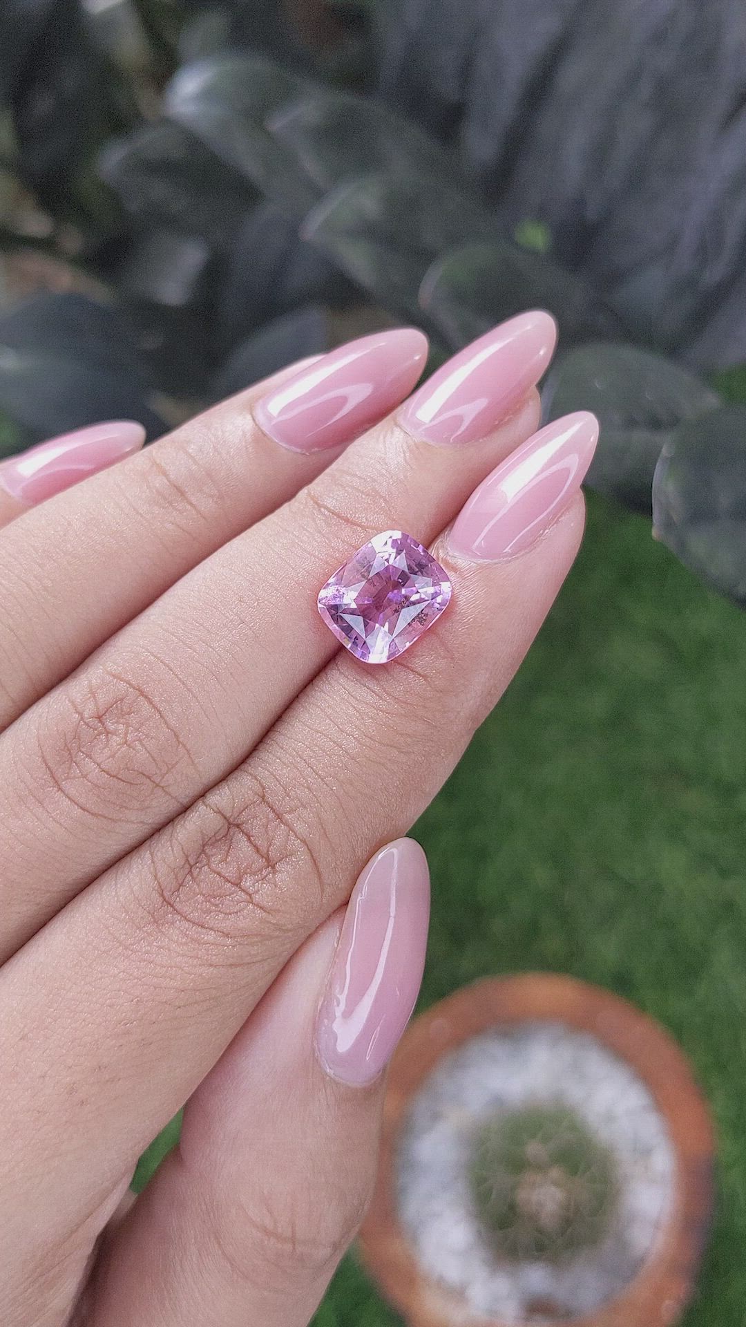 4.01 Ct. Purplish Pink Tourmaline from Republic of Congo Size Video