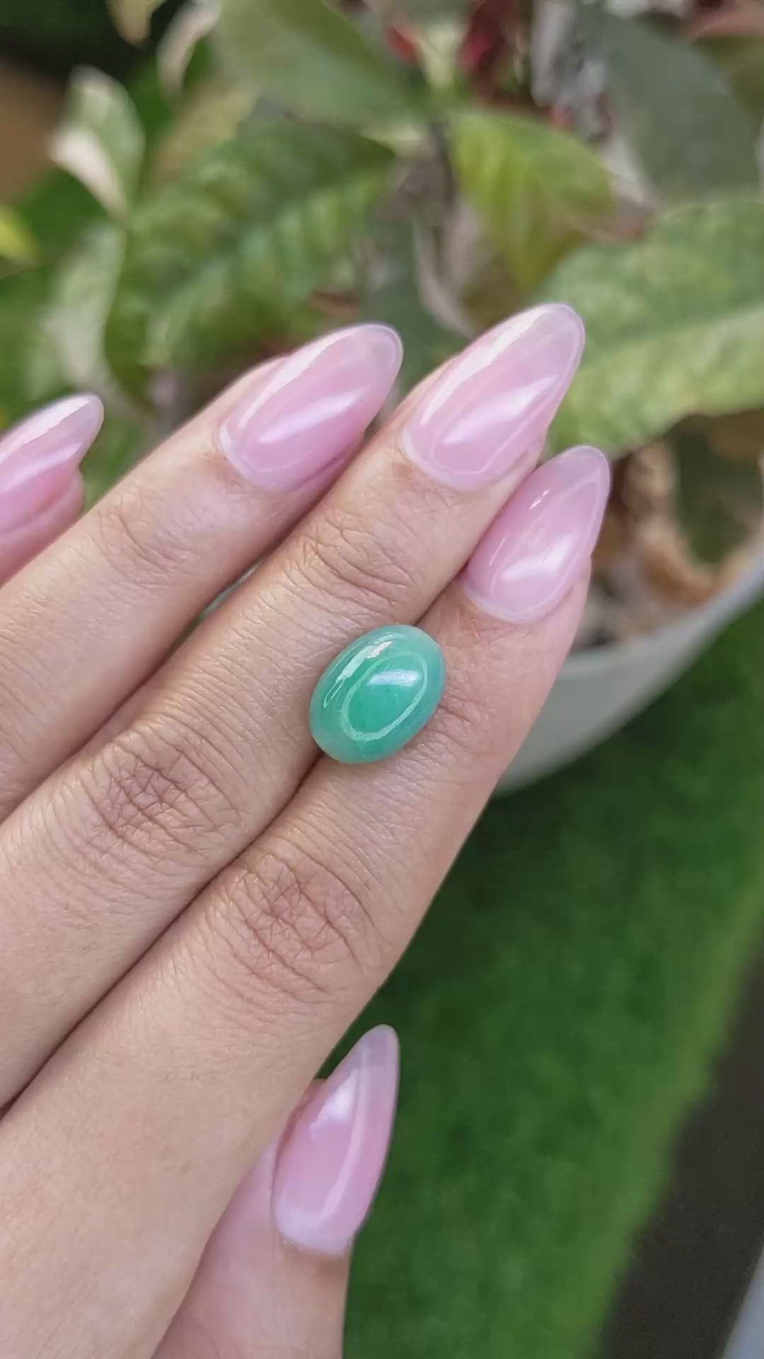 9.33 Ct. Greenish Blue Jade from Burma (Myanmar) Size Video