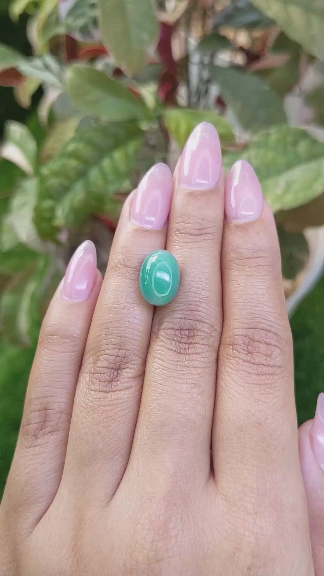 9.33 Ct. Greenish Blue Jade from Burma (Myanmar) Size Video