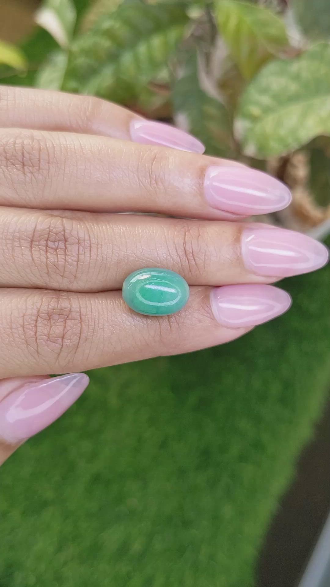 9.33 Ct. Greenish Blue Jade from Burma (Myanmar) Size Video