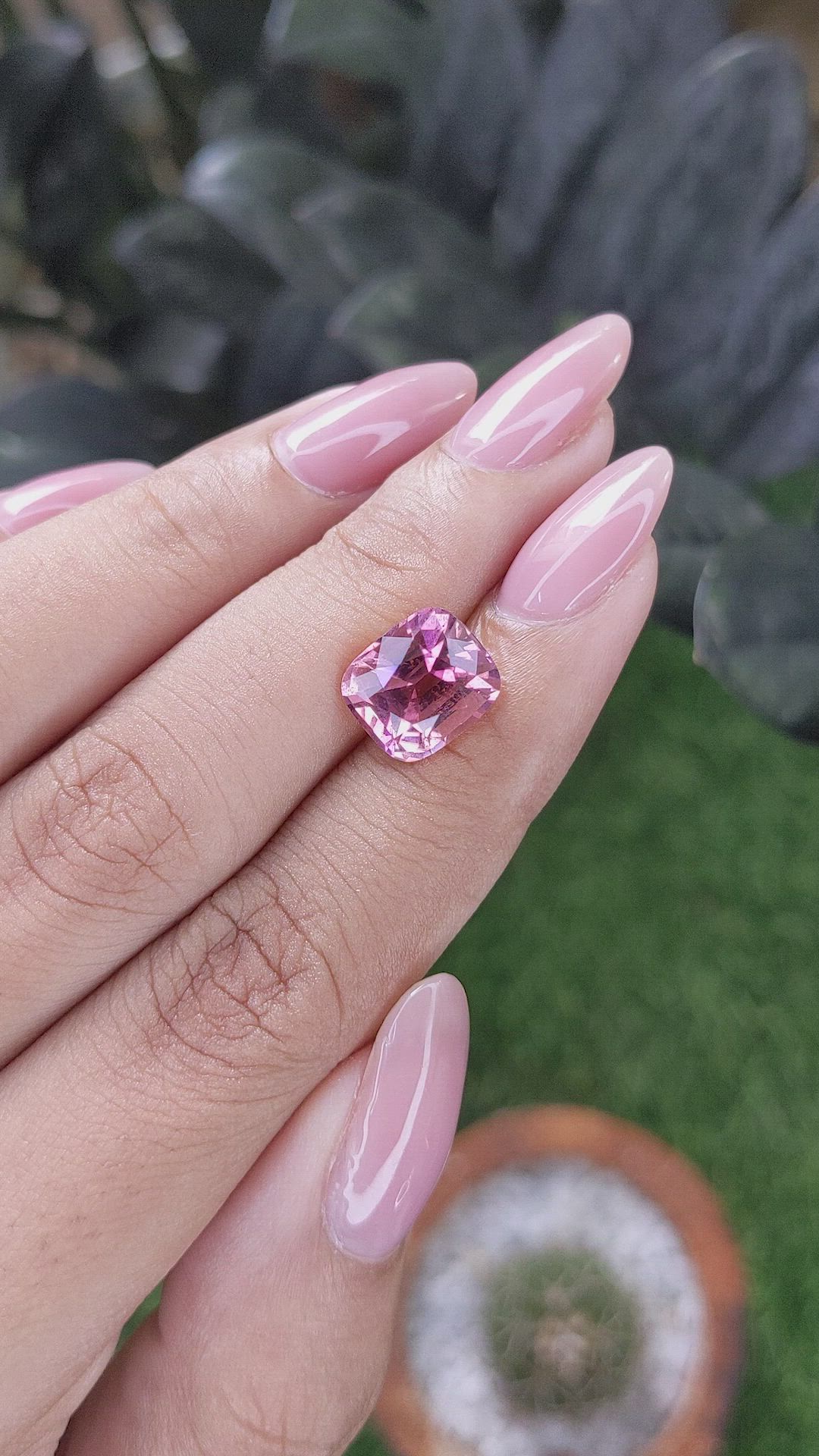 3.99 Ct. Purplish Pink Tourmaline from Republic of Congo Size Video