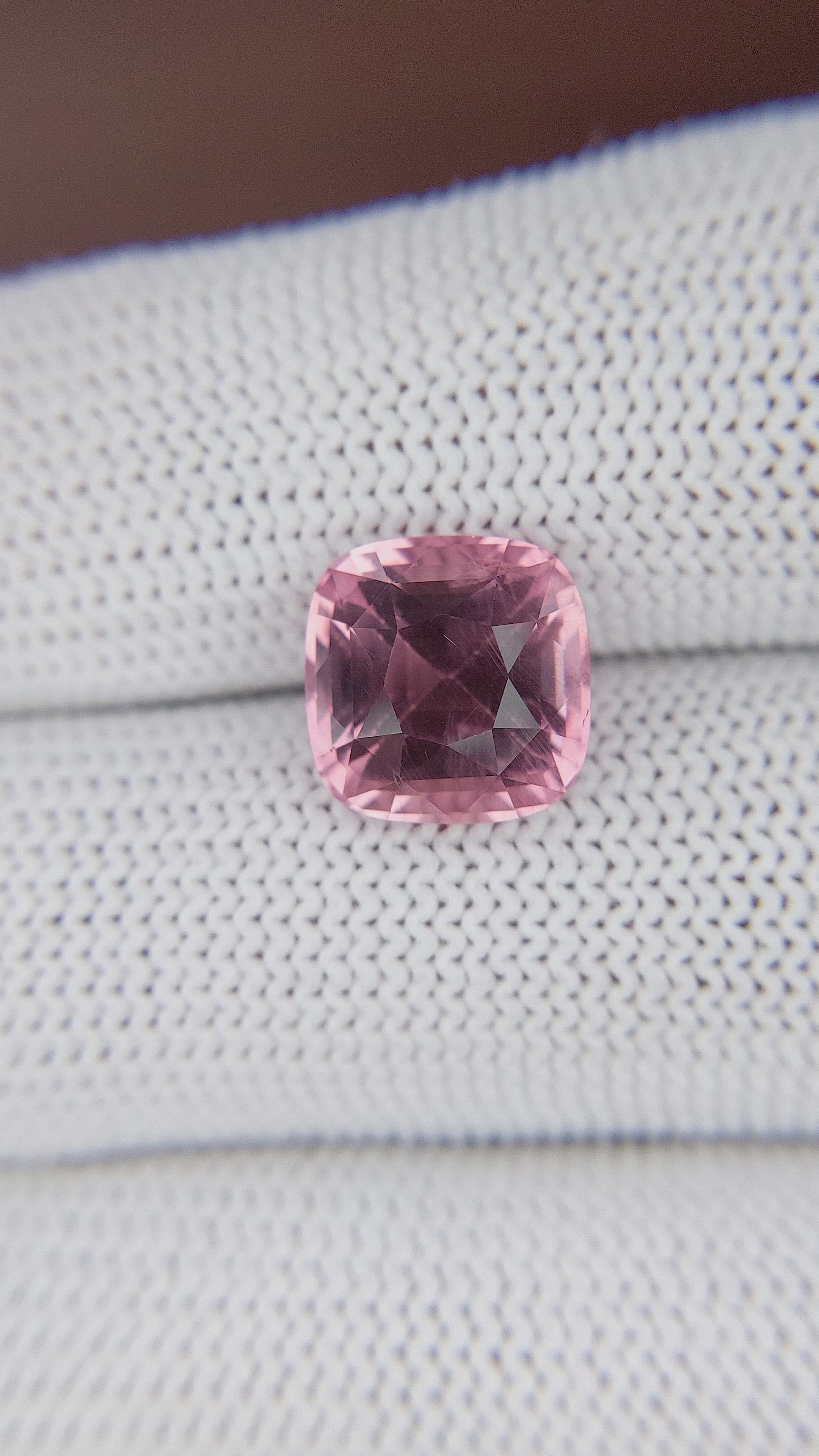 4.87 Ct. Pink Tourmaline from Republic of Congo Size Video