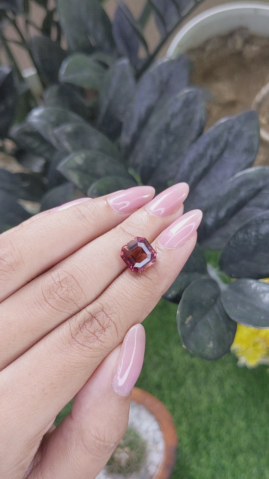 4.59 Ct. Brownish Pink Tourmaline from Republic of Congo Size Video
