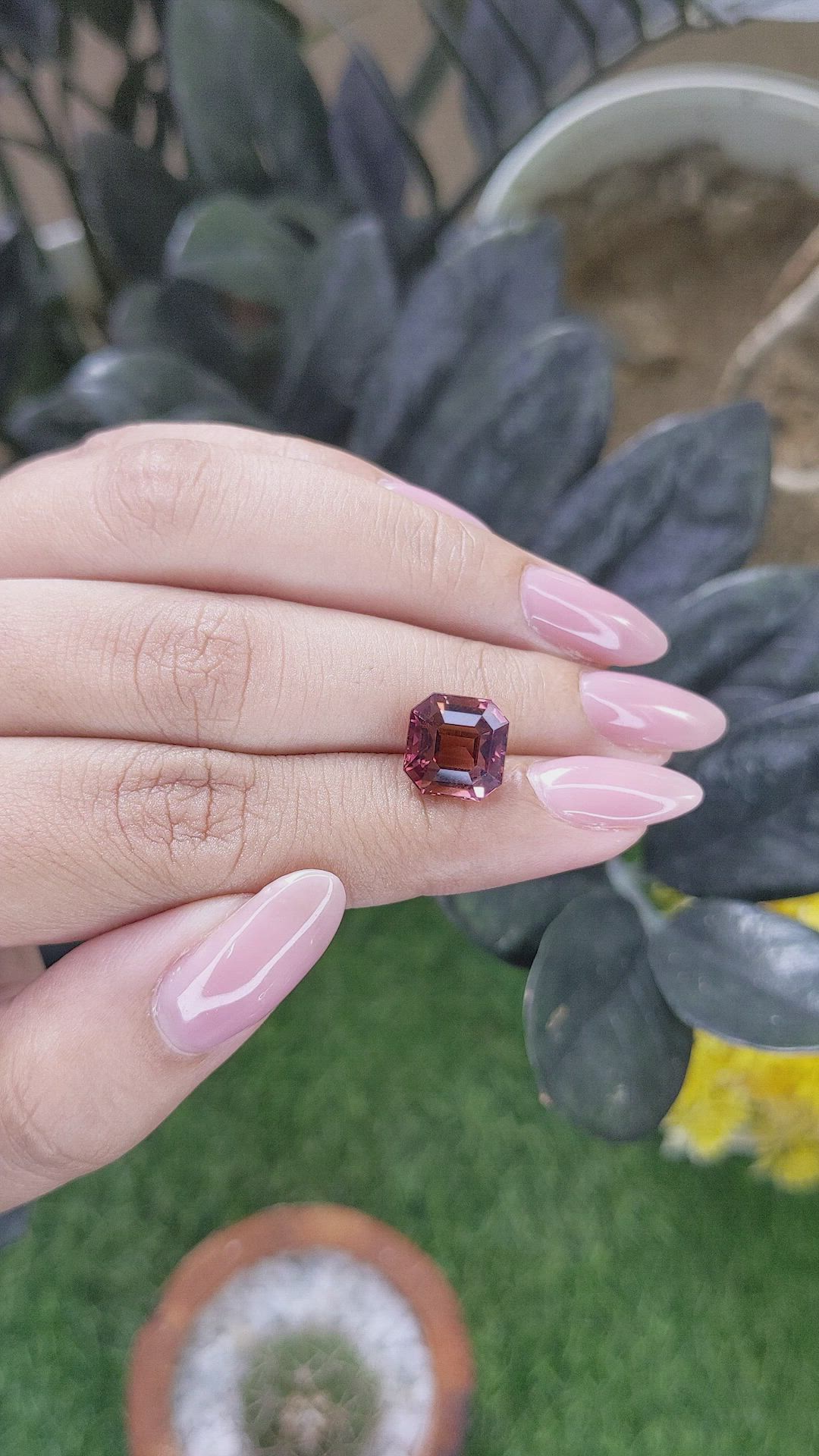 4.59 Ct. Brownish Pink Tourmaline from Republic of Congo Size Video