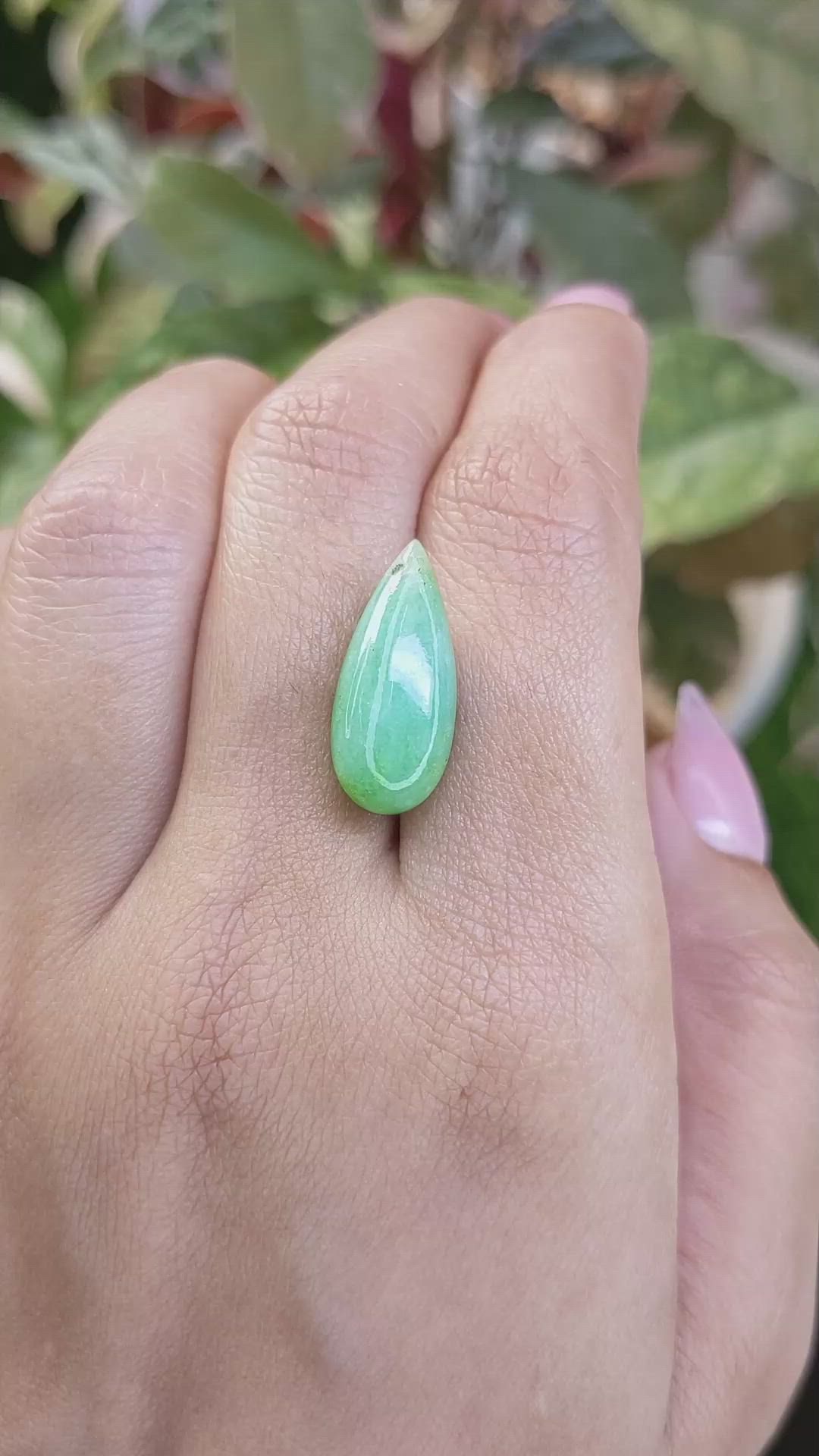 12.37 Ct. Bluish Green Jade from Burma (Myanmar) Size Video