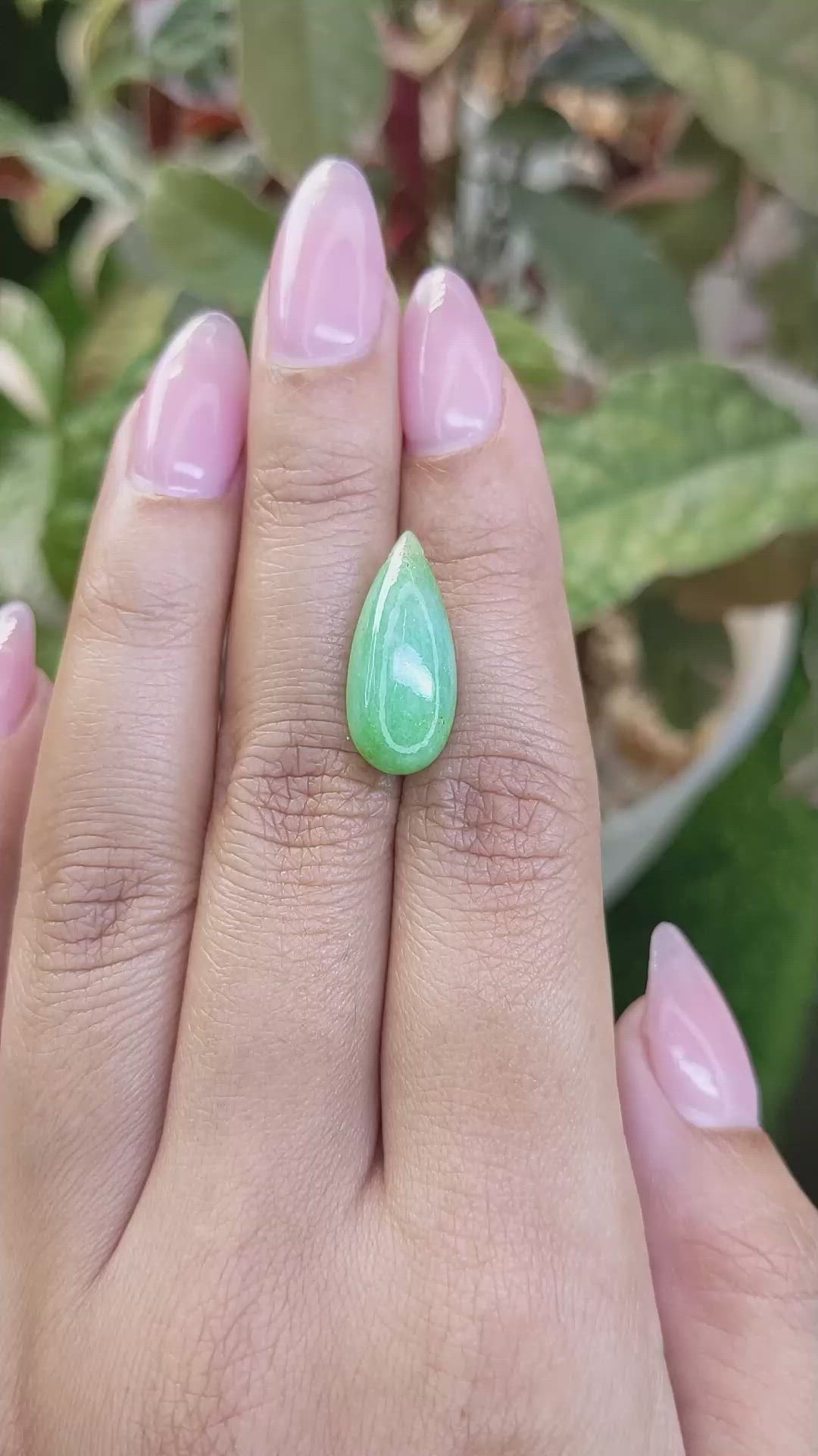 12.37 Ct. Bluish Green Jade from Burma (Myanmar) Size Video