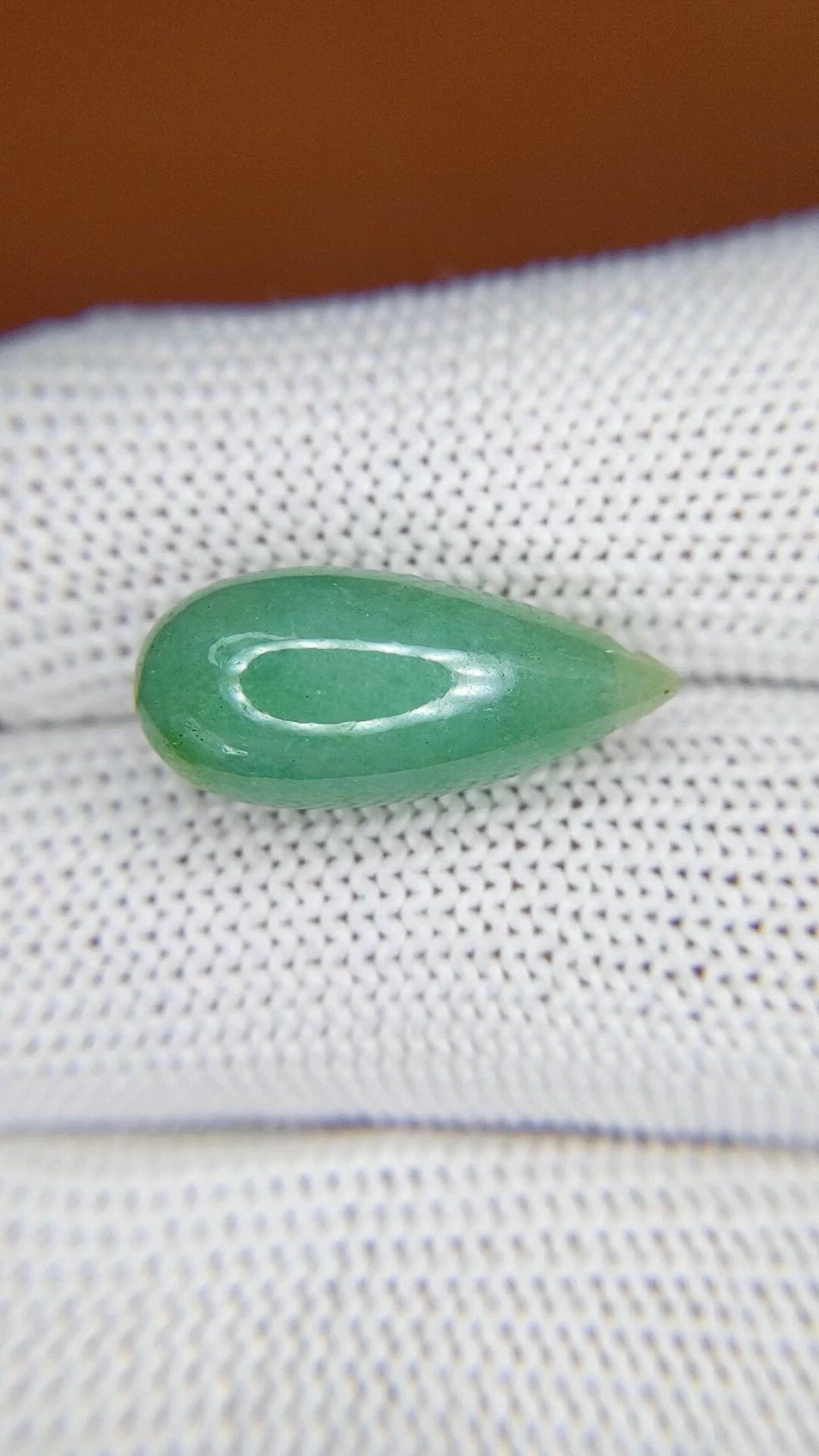12.37 Ct. Bluish Green Jade from Burma (Myanmar) Size Video