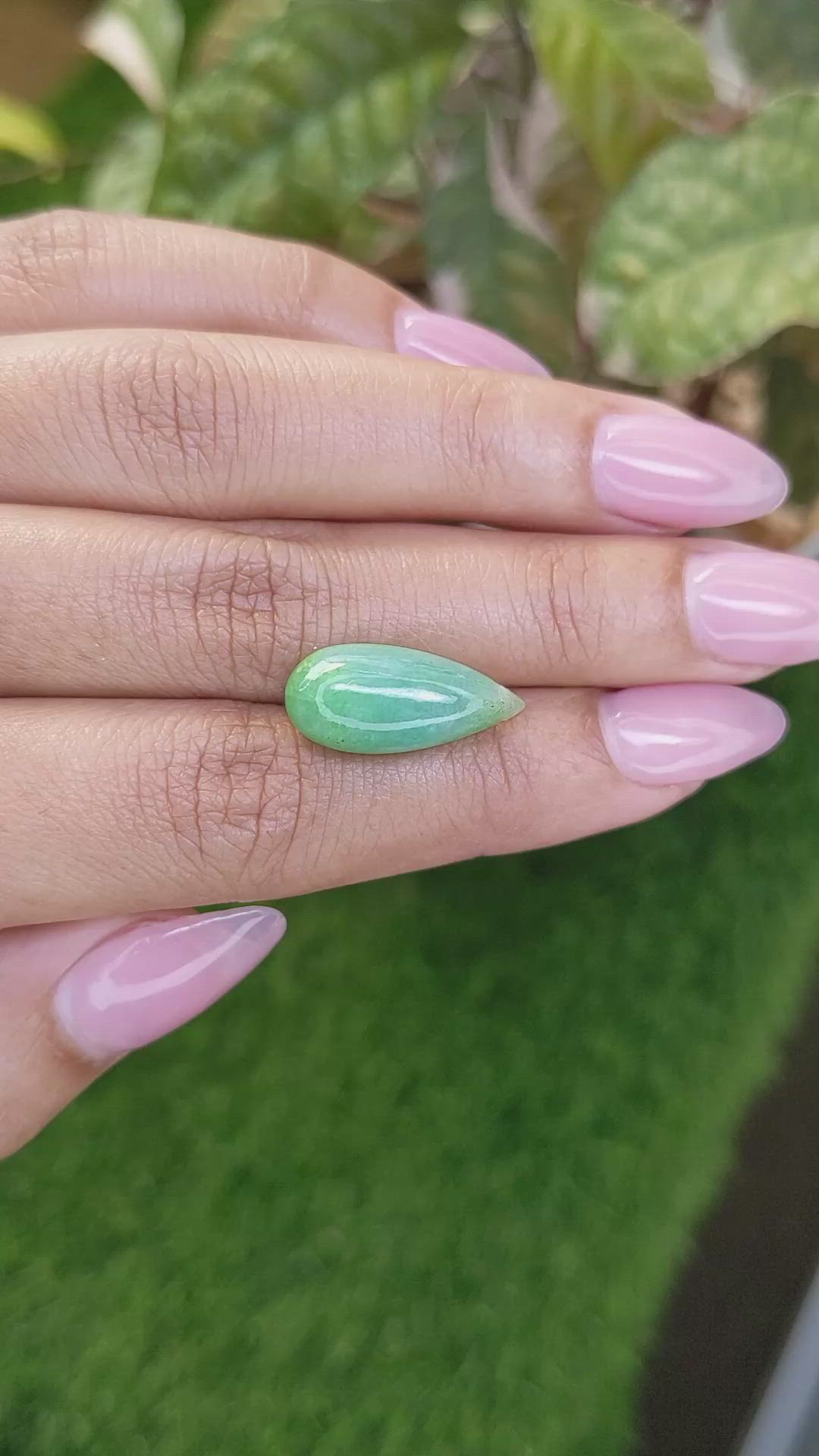 12.37 Ct. Bluish Green Jade from Burma (Myanmar) Size Video