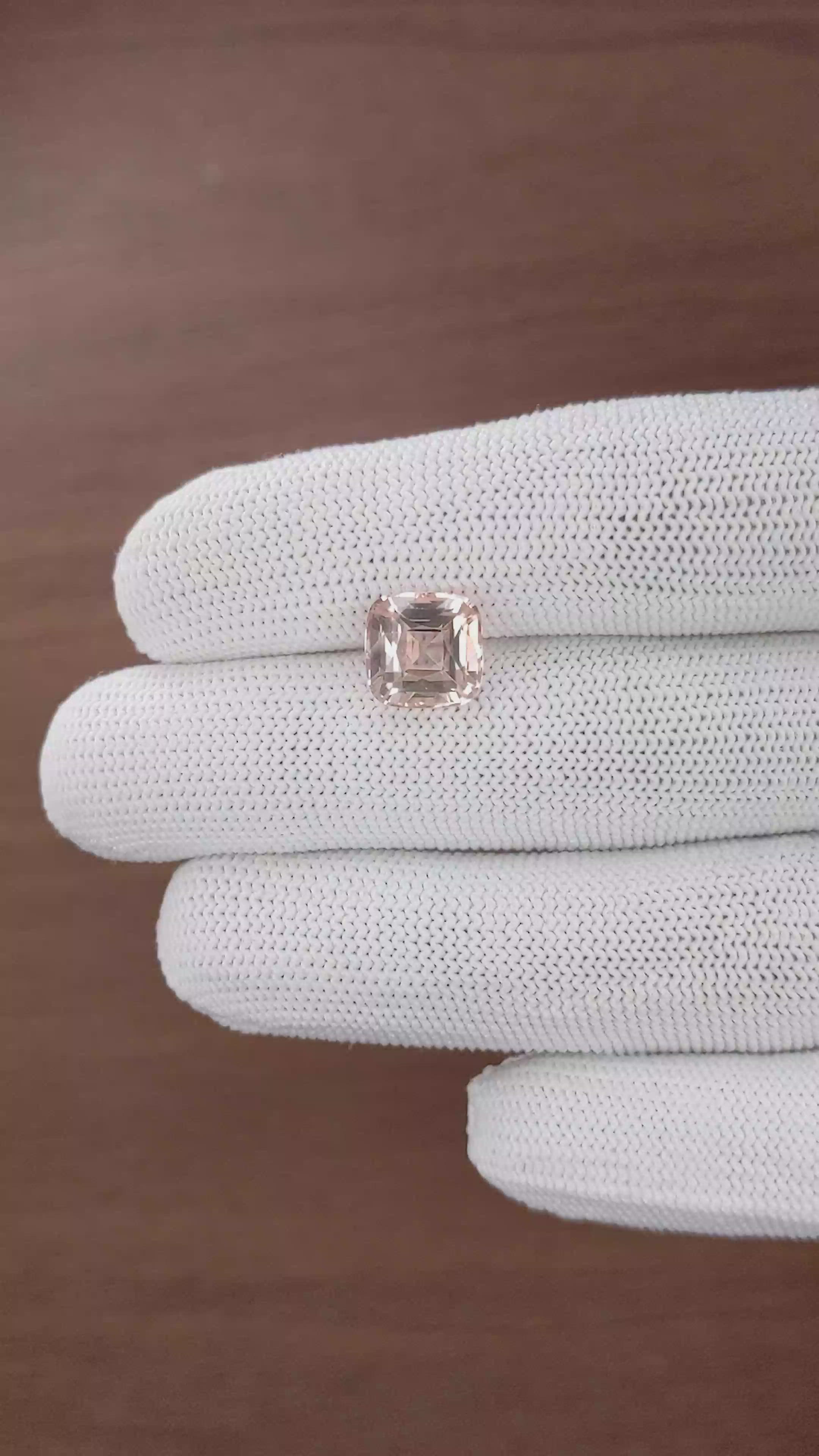 4.03 Ct. Peach Tourmaline from Republic of Congo Size Video