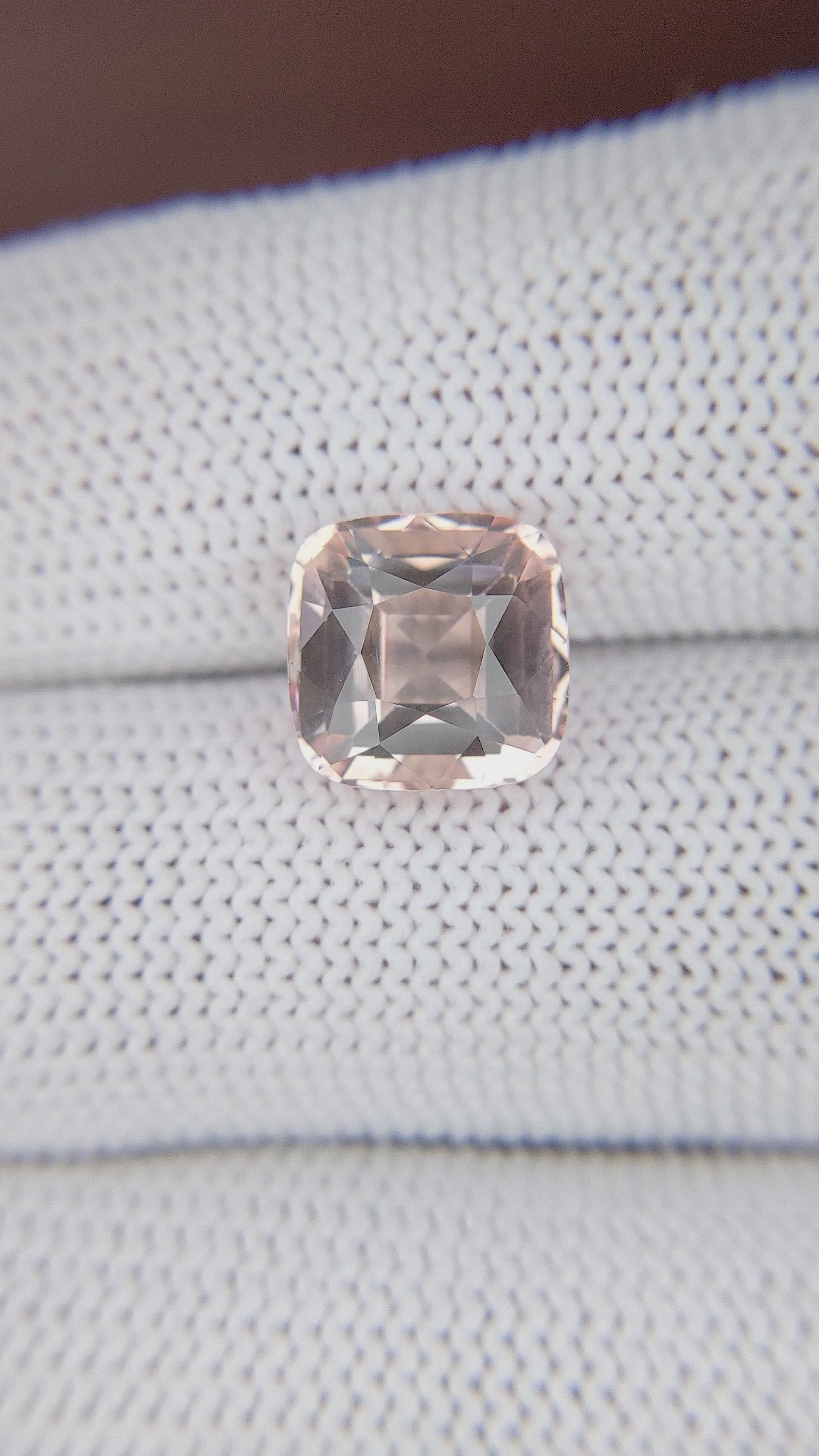 4.03 Ct. Peach Tourmaline from Republic of Congo Size Video