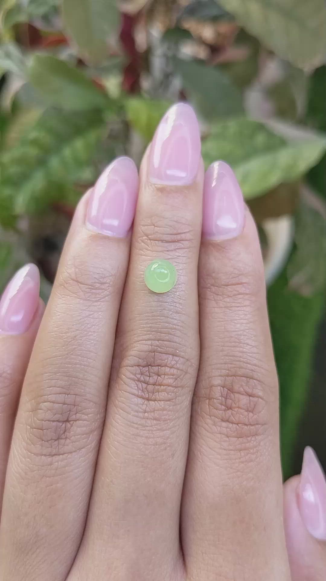 1.31 Ct. Green Cabochon Jade from Burma (Myanmar) Size Video