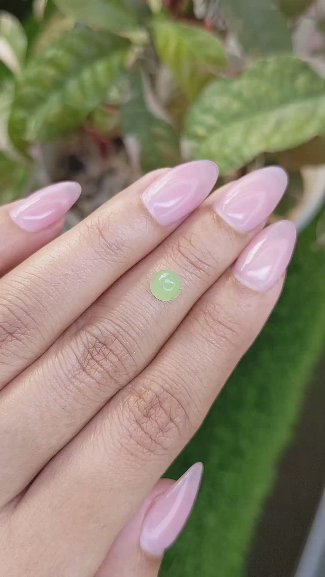 1.31 Ct. Green Cabochon Jade from Burma (Myanmar) Size Video