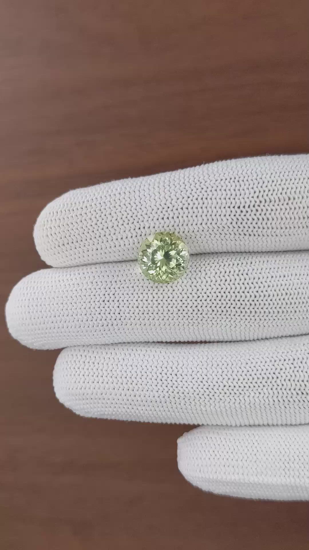 4.43 Ct. Greenish Yellow Tourmaline from Republic of Congo Size Video