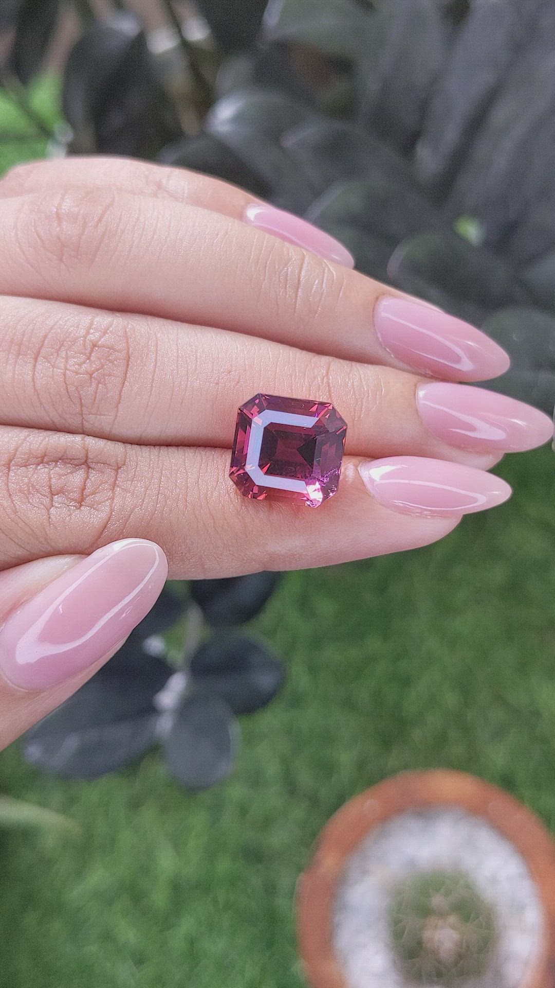 8.22 Ct. Purplish Pink Tourmaline from Republic of Congo Size Video