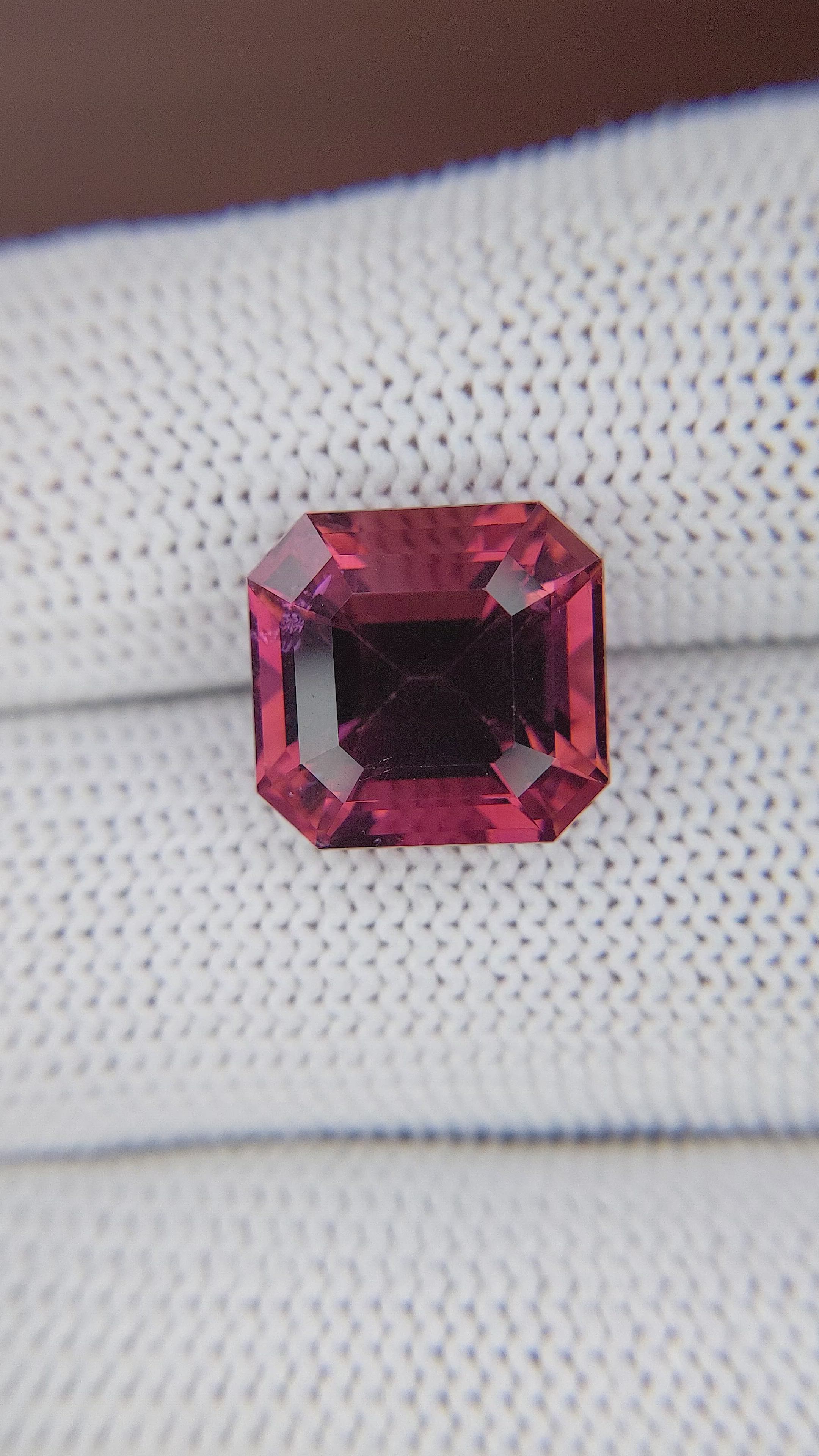 8.22 Ct. Purplish Pink Tourmaline from Republic of Congo Size Video