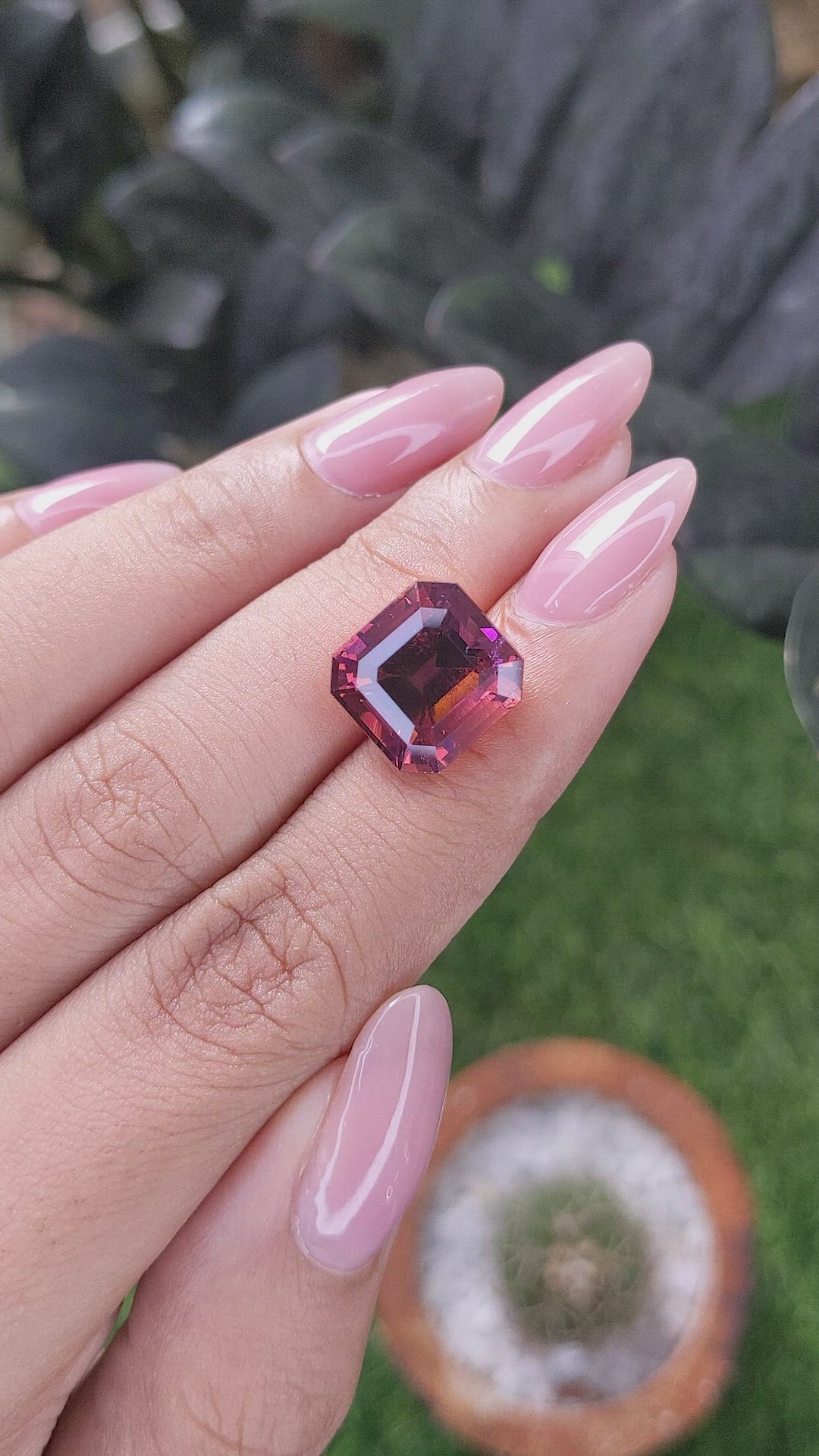 8.22 Ct. Purplish Pink Tourmaline from Republic of Congo Size Video