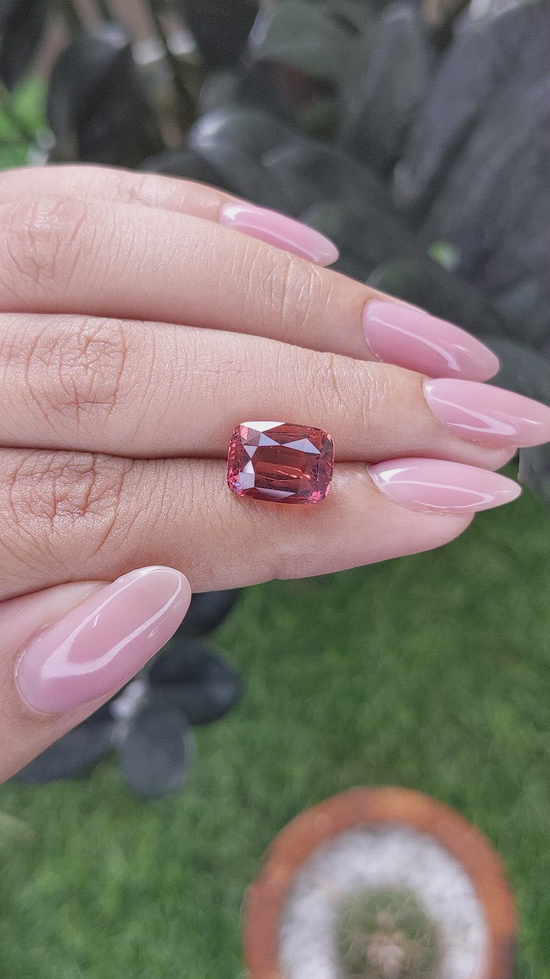 4.68 Ct. Brownish Pink Tourmaline from Republic of Congo Size Video