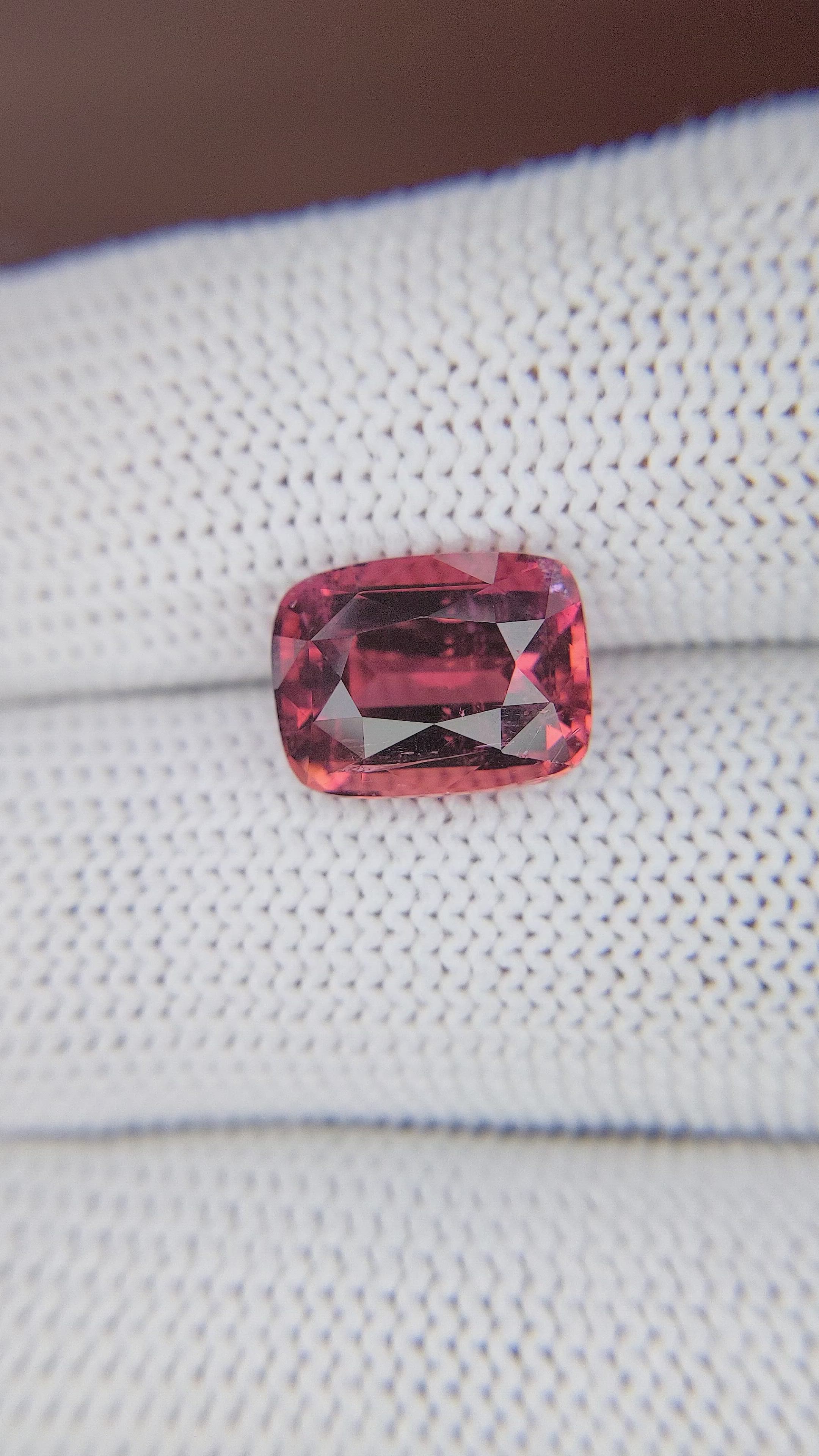4.68 Ct. Brownish Pink Tourmaline from Republic of Congo Size Video