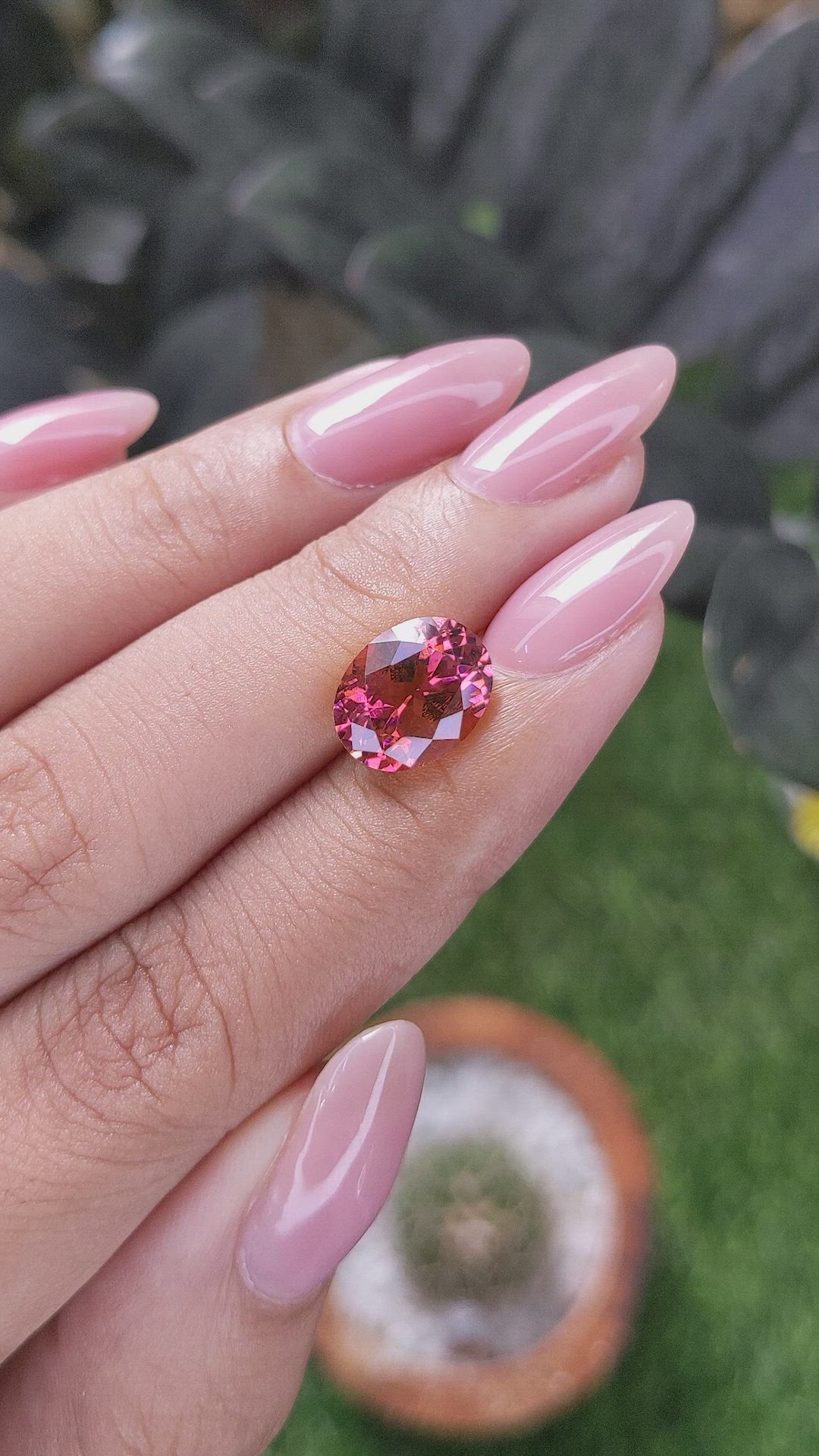 3.25 Ct. Brownish Pink Tourmaline from Ceylon (Sri Lanka) Size Video