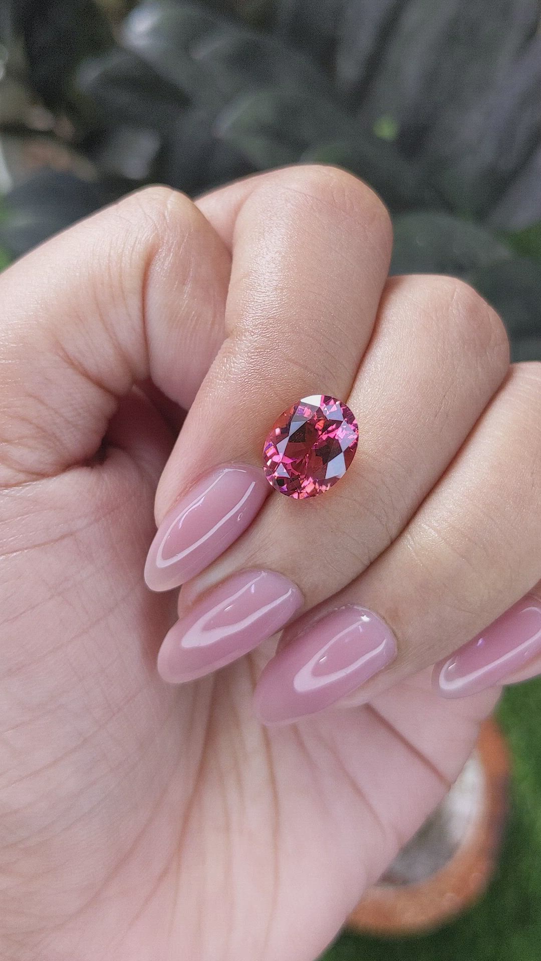 3.25 Ct. Brownish Pink Tourmaline from Ceylon (Sri Lanka) Size Video