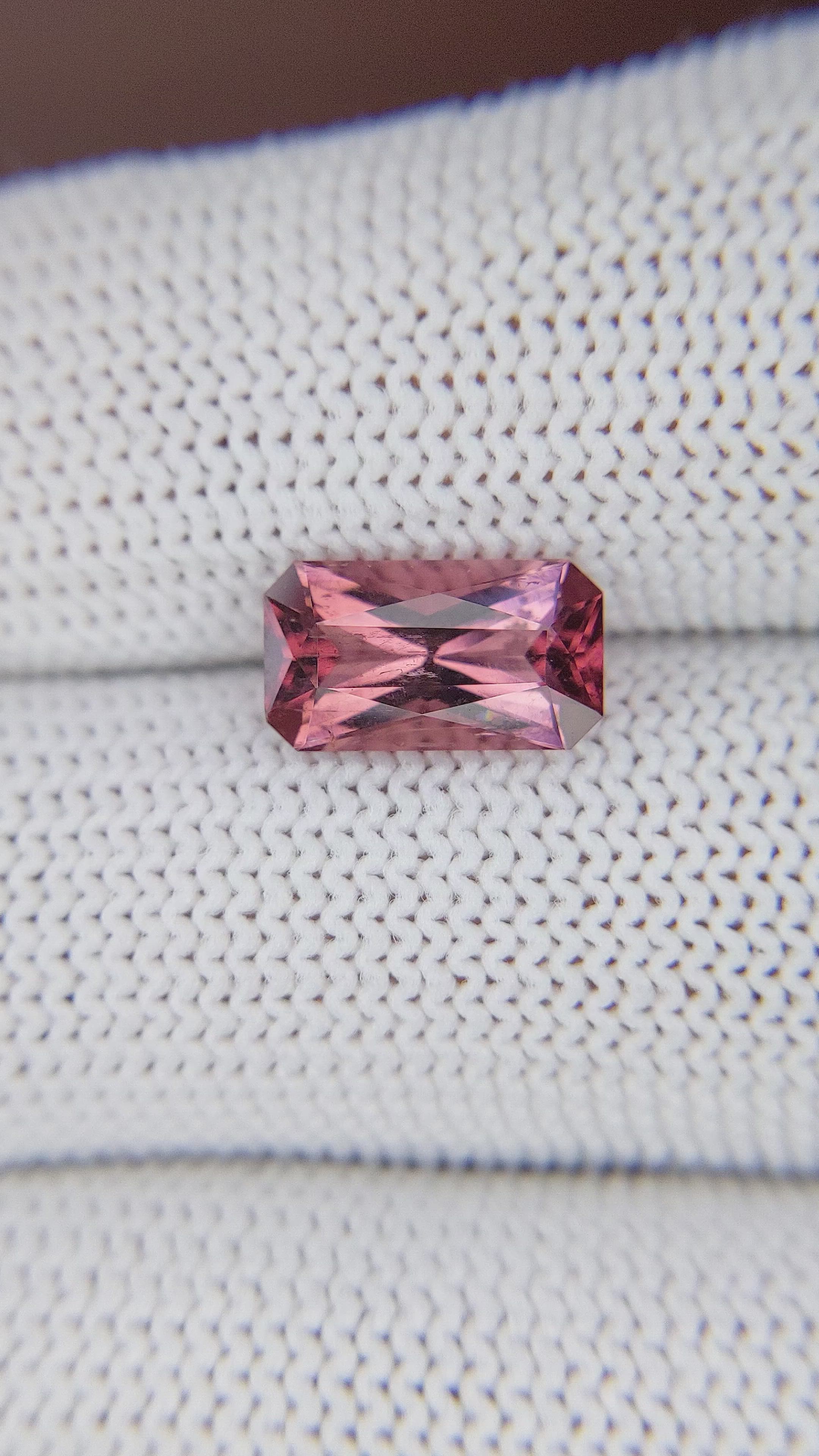 2.28 Ct. Brownish Pink Tourmaline from Ceylon (Sri Lanka) Size Video