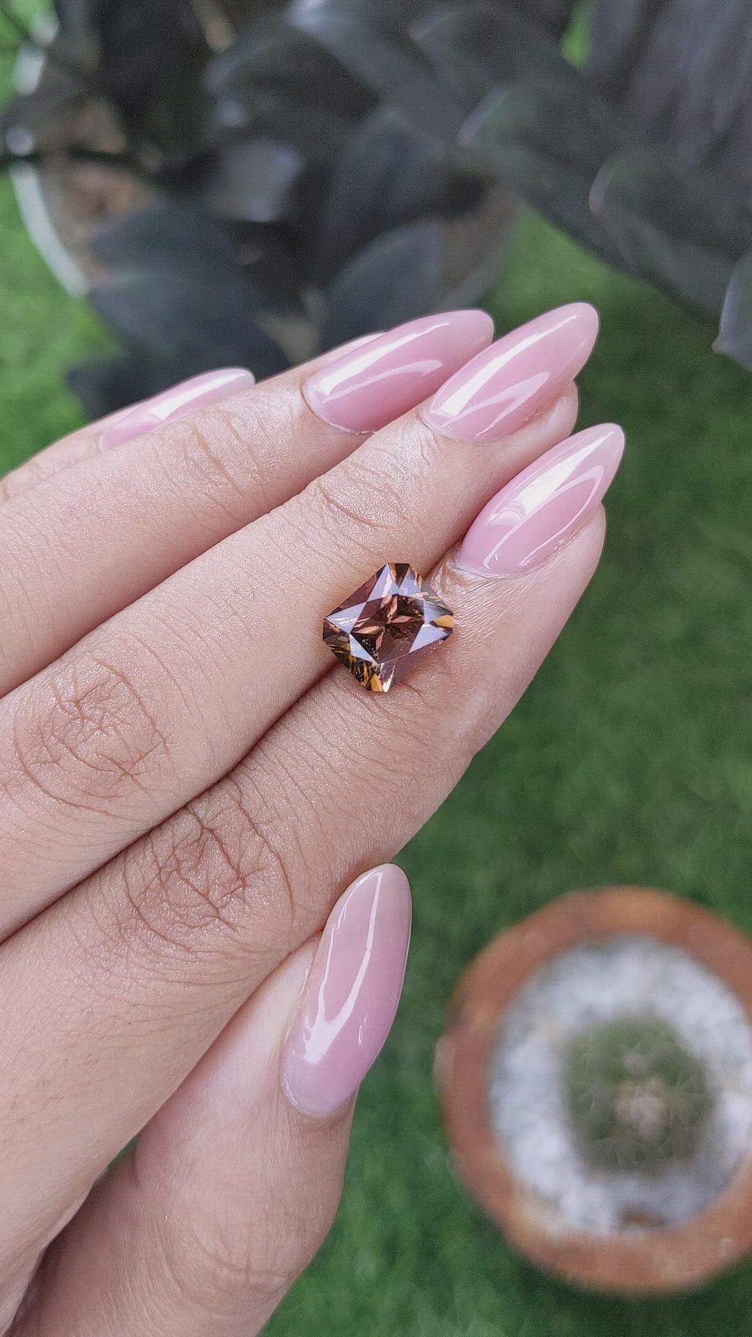 2.73 Ct. Pinkish Brown Tourmaline from Ceylon (Sri Lanka) Size Video