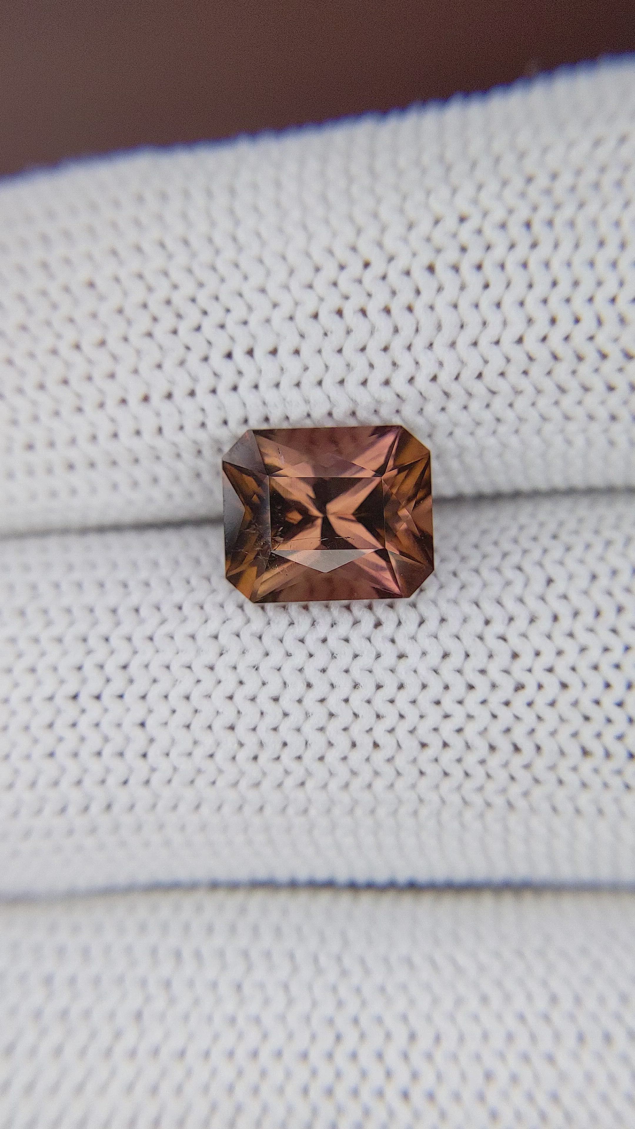 2.73 Ct. Pinkish Brown Tourmaline from Ceylon (Sri Lanka) Size Video
