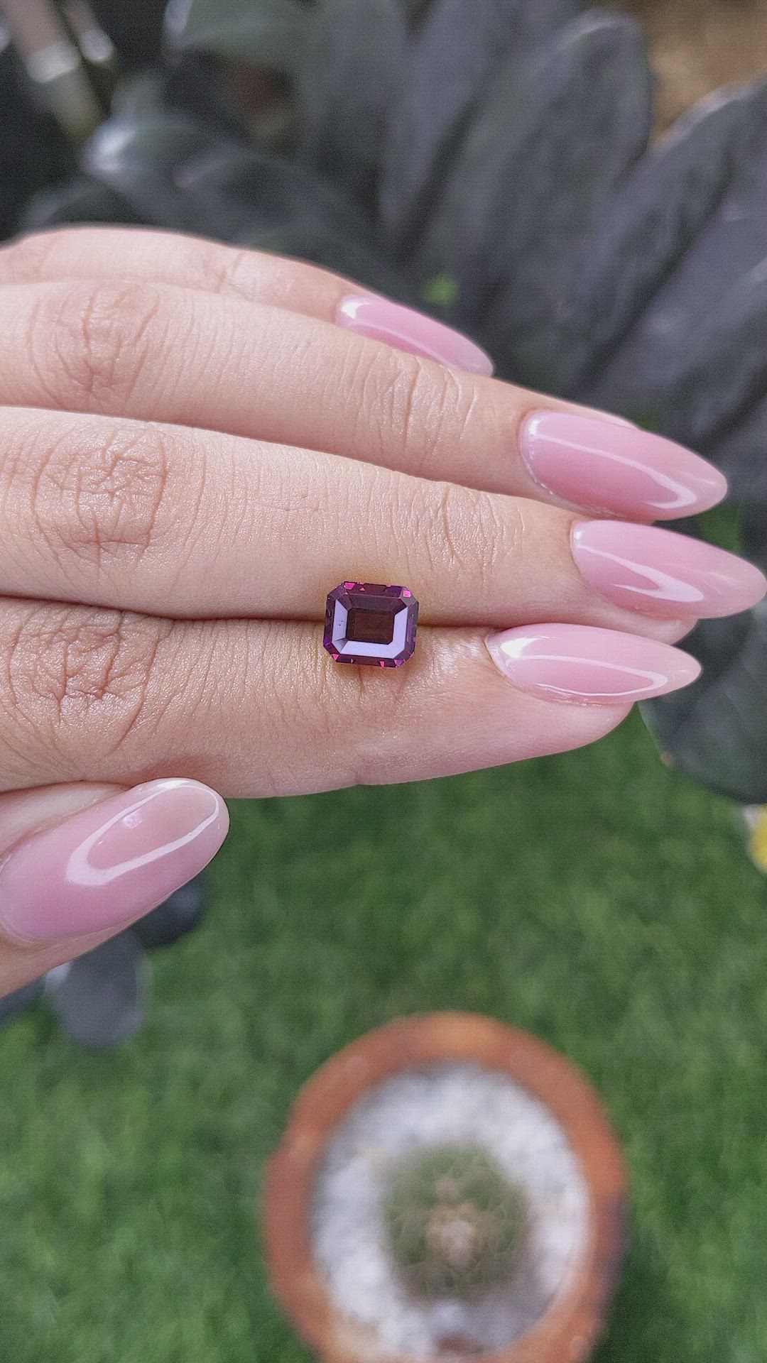 2.44 Ct. Purplish Red Spinel from South Africa Size Video