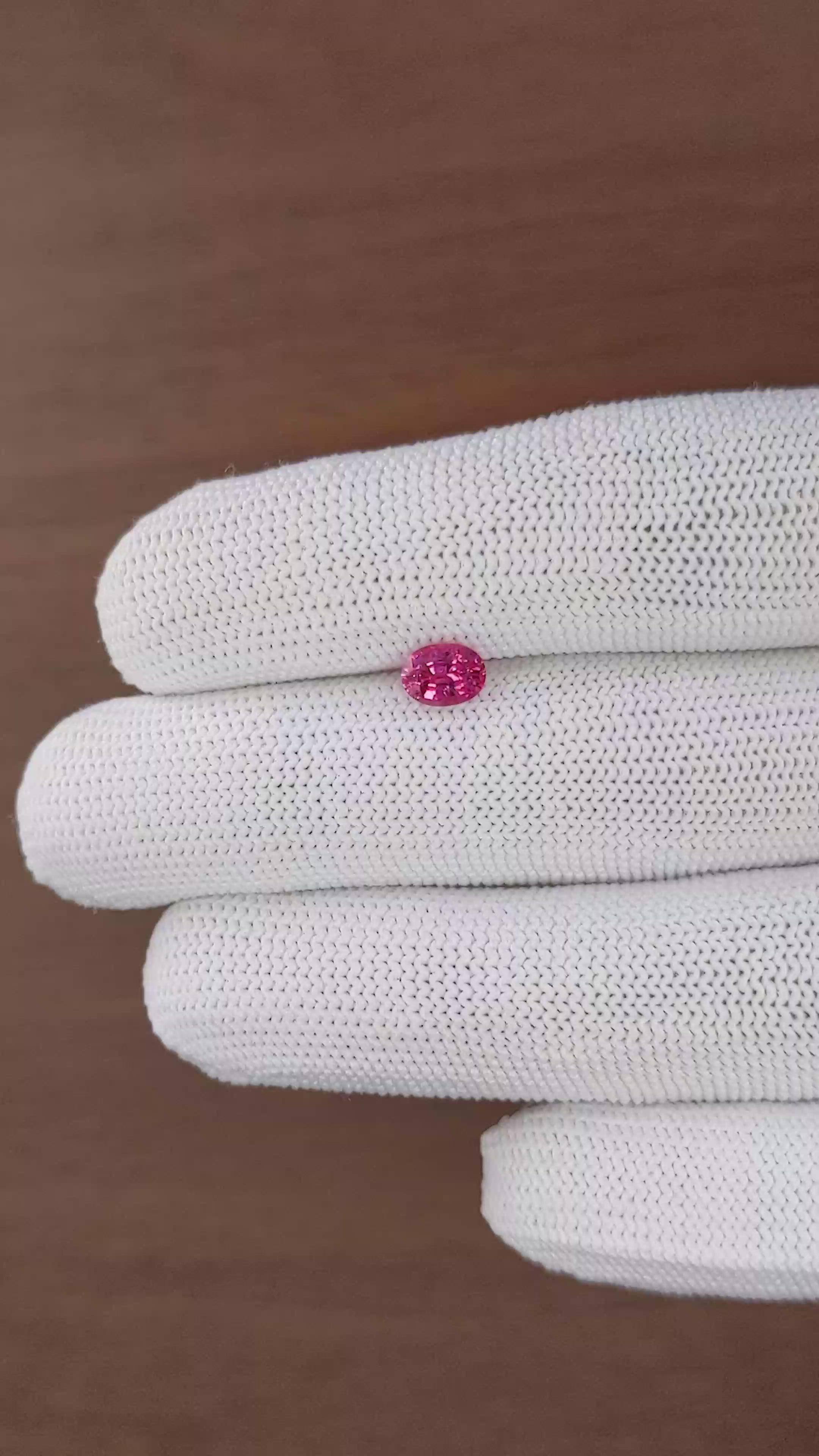0.76 Ct. Pink Spinel from Burma (Myanmar) Size Video