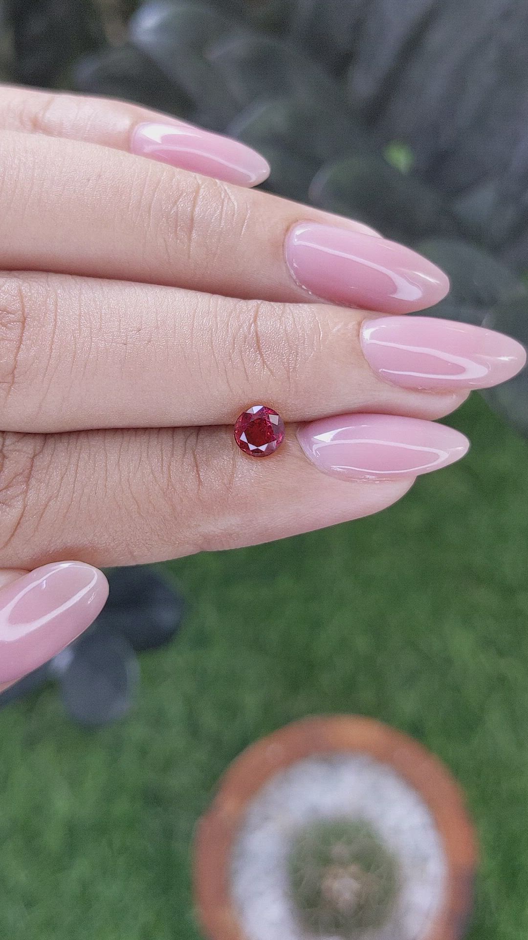 0.65 Ct. Red Spinel from Burma (Myanmar) Size Video