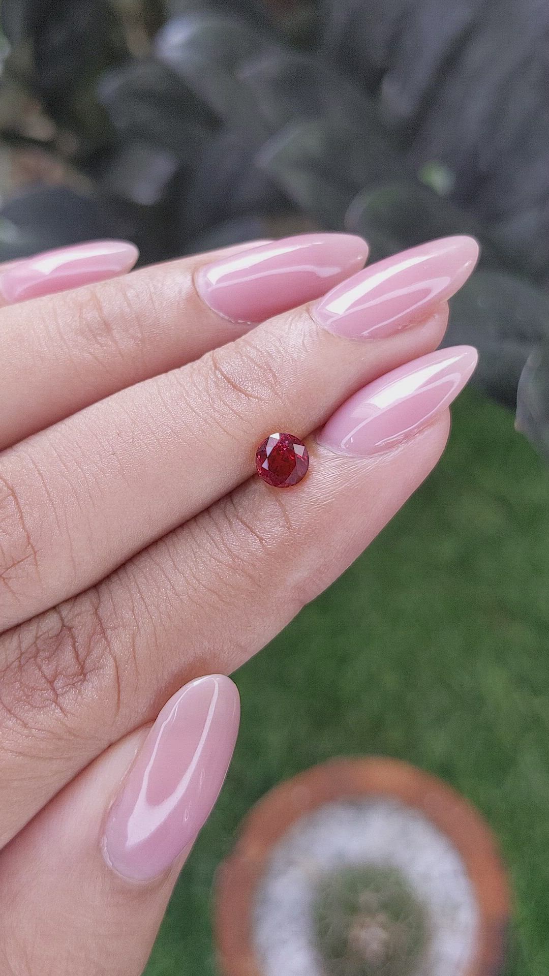 0.65 Ct. Red Spinel from Burma (Myanmar) Size Video