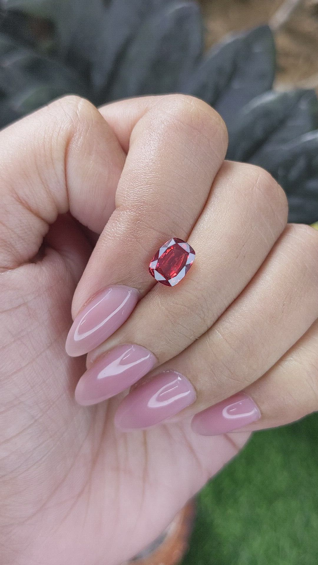 1.76 Ct. Red Spinel from Burma (Myanmar) Size Video
